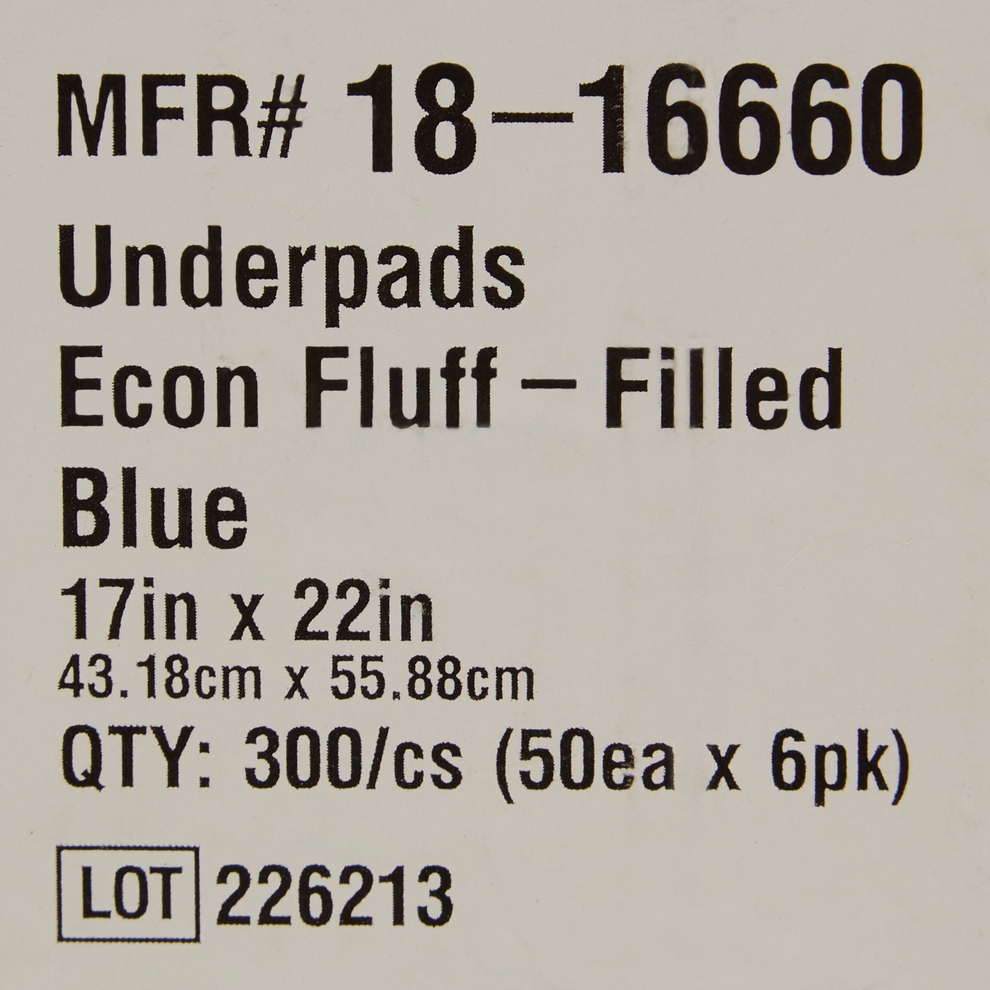 McKesson Brand - 18-16660 Disposable Underpad McKesson 17 X 22 Inch Fluff Light Absorbency