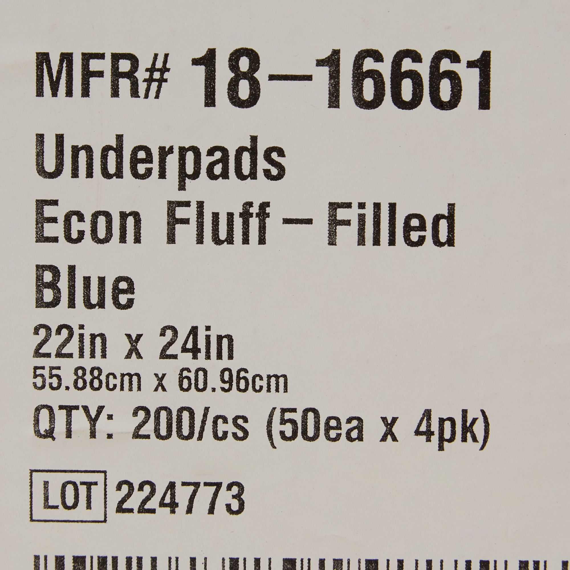 McKesson Brand - 18-16661 Disposable Underpad McKesson 22 X 24 Inch Fluff Light Absorbency
