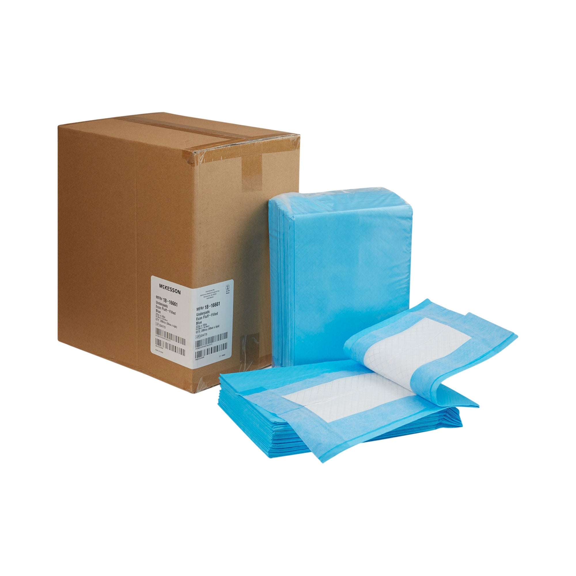 McKesson Brand - 18-16661 Disposable Underpad McKesson 22 X 24 Inch Fluff Light Absorbency