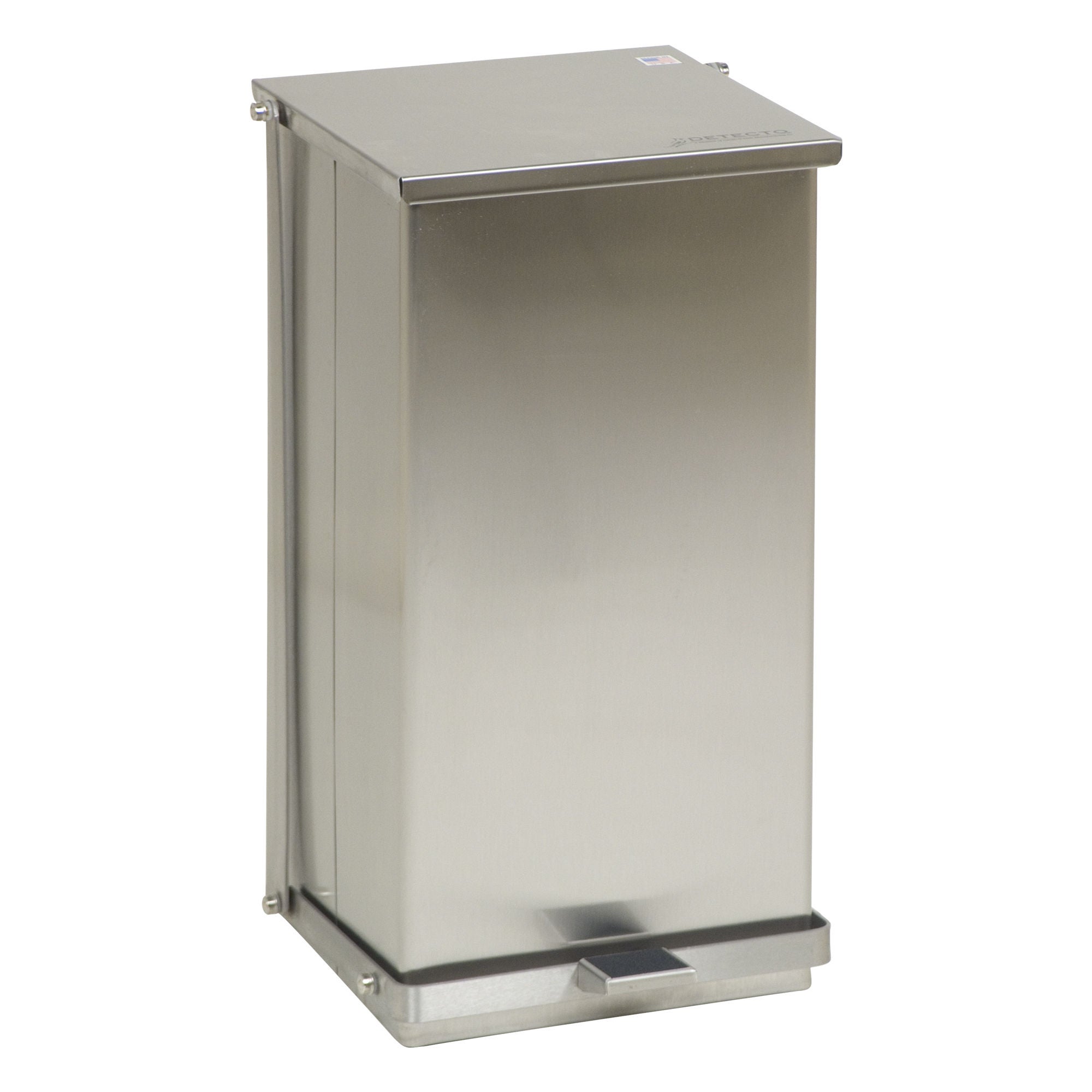 Detecto Scale - C-48 Trash Can Detecto® 48 Quart / 12 gal. Silver Stainless Steel Square