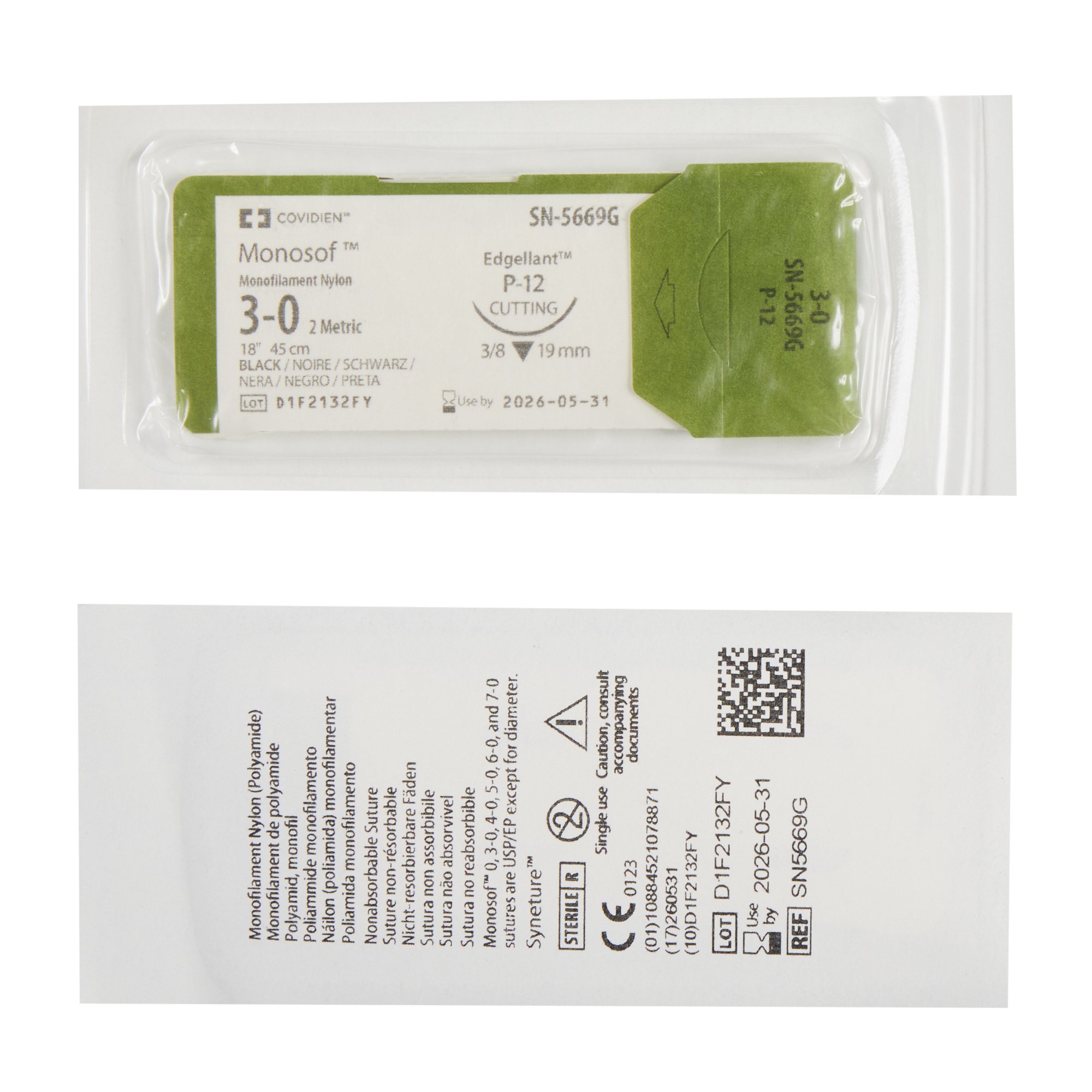 Monosof Nonabsorbable Suture with Needle SN-5669G by Covidien