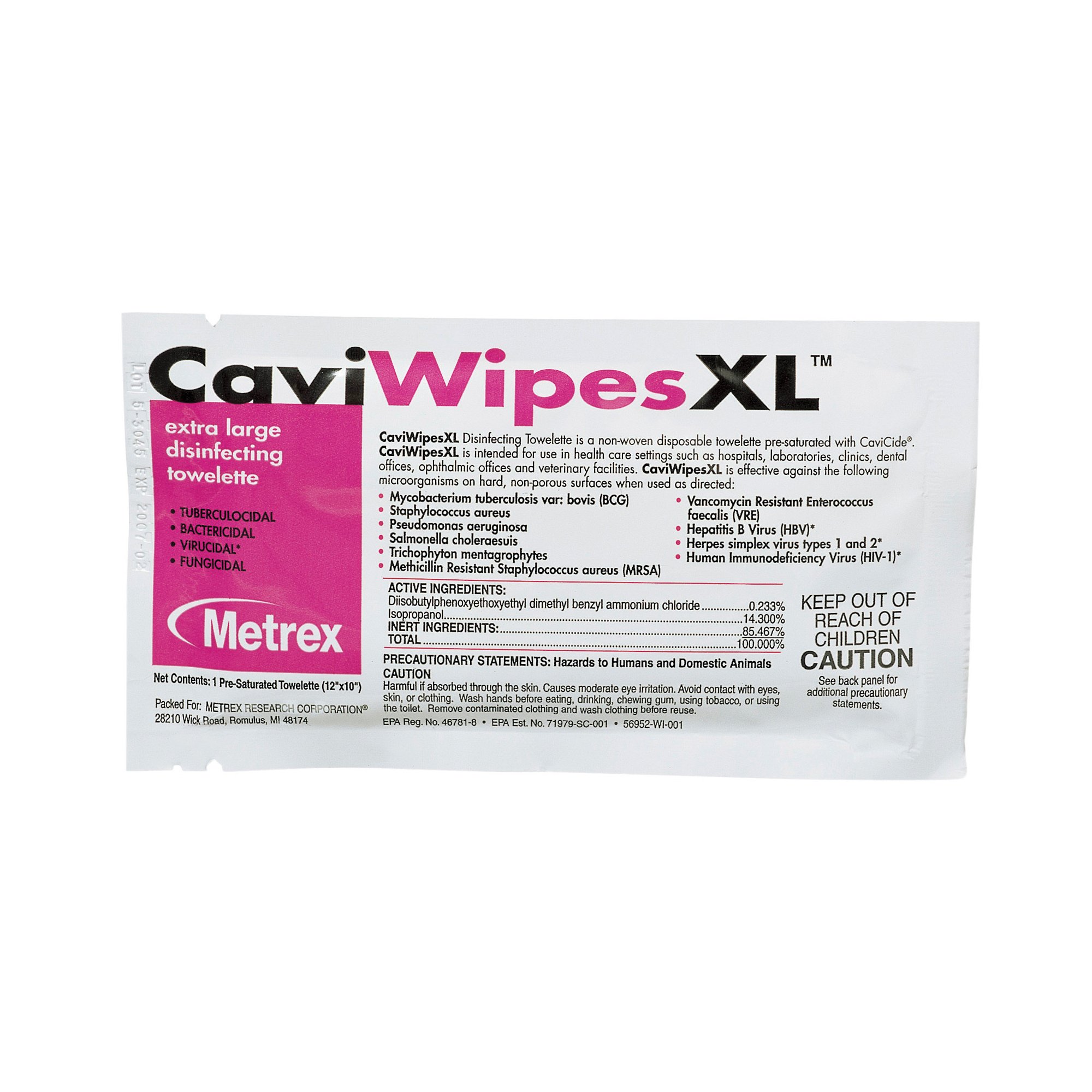 Metrex Research - 13-1155 Metrex CaviWipes Surface Disinfectant Alcohol-Based Wipes