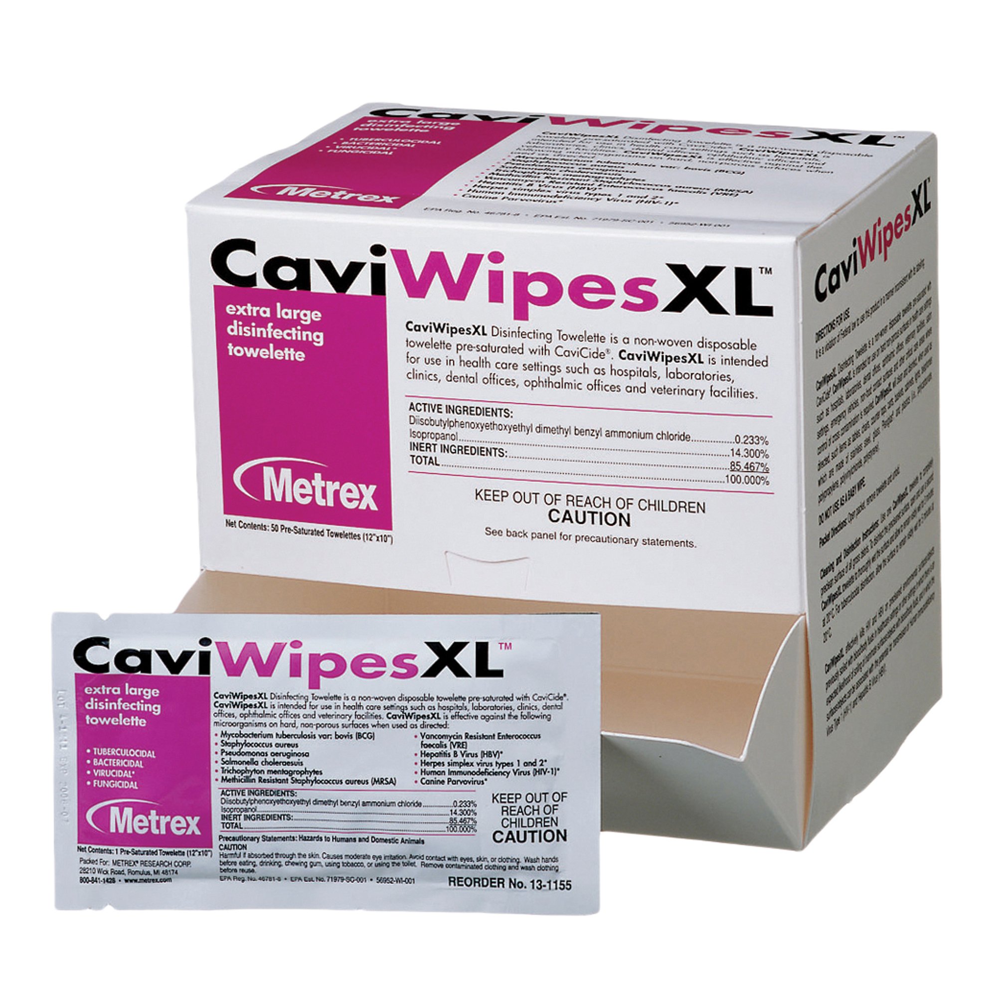 Metrex Research - 13-1155 Metrex CaviWipes Surface Disinfectant Alcohol-Based Wipes
