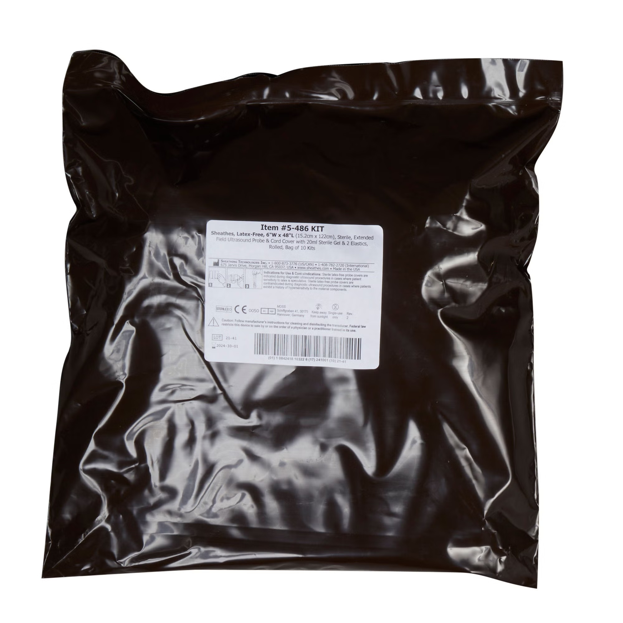 Sheathing Technologies - 5-486KIT Ultrasound Transducer Cover Kit Sheathes™ 6 X 48 Inch Non Latex Sterile Rolled