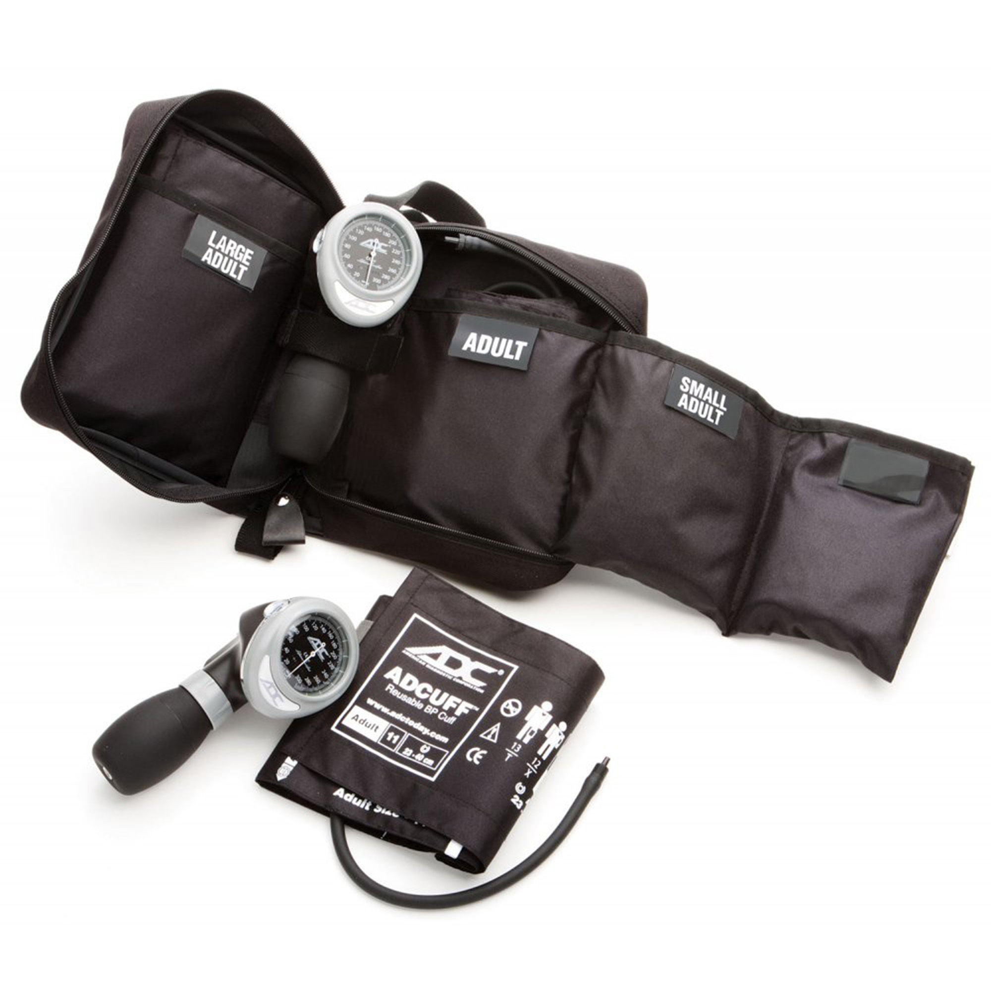 American Diagnostic Corp - 731-BK Aneroid Sphygmomanometer Unit Multikuf™ Multiple Sizes Arm Nylon Cuff 19 - 50 cm Palm Aneroid
