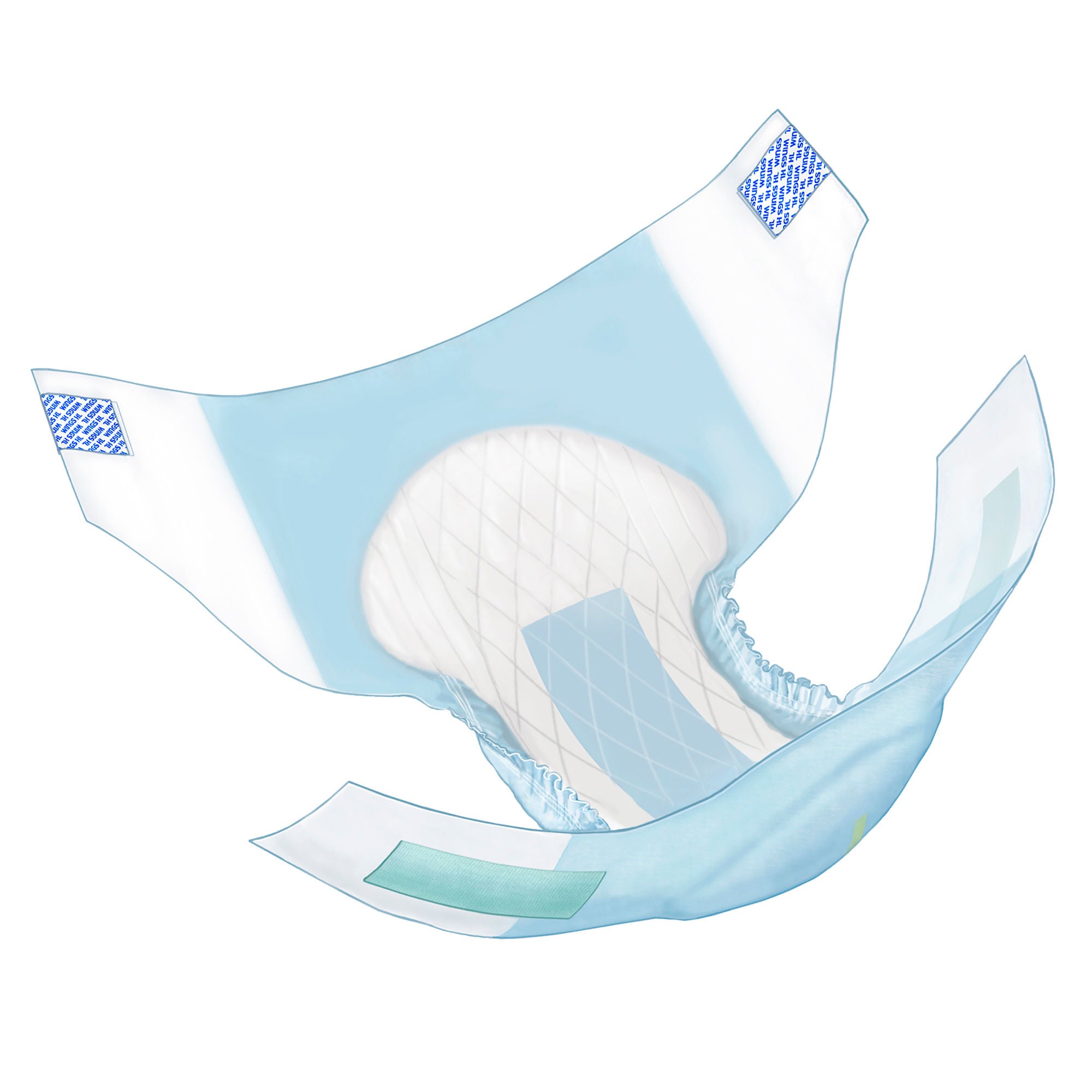 Cardinal - 63073 Incontinence Brief Wings™ Ultra Adult Medium Unisex Disposable Heavy Absorbency