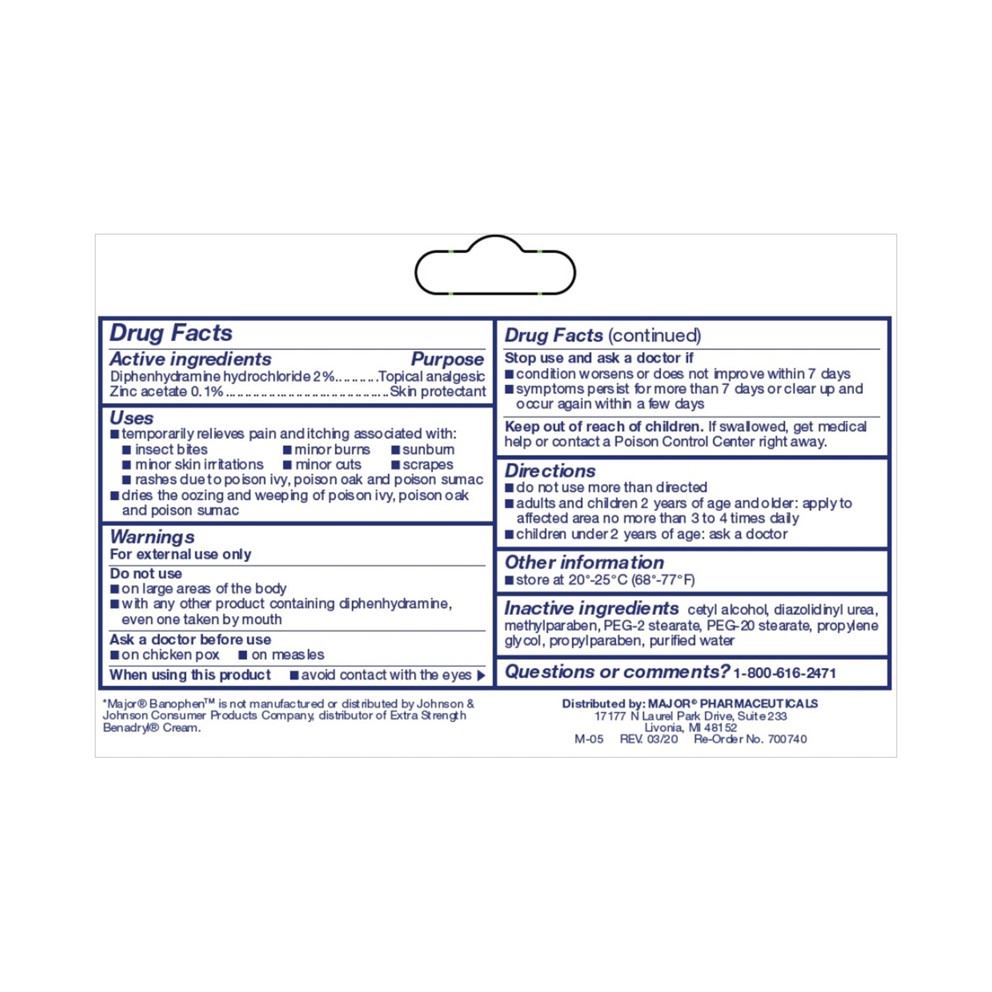 Major Pharmaceuticals - 00904535431 Banophen™ Diphenhydramine HCl / Zinc Acetate Itch Relief