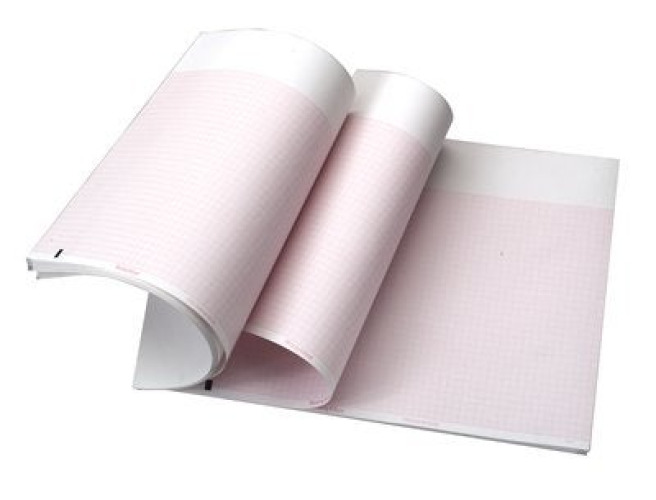 Welch Allyn - 94010-0000 Recording Chart Paper Welch Allyn® Z-Fold Red Grid