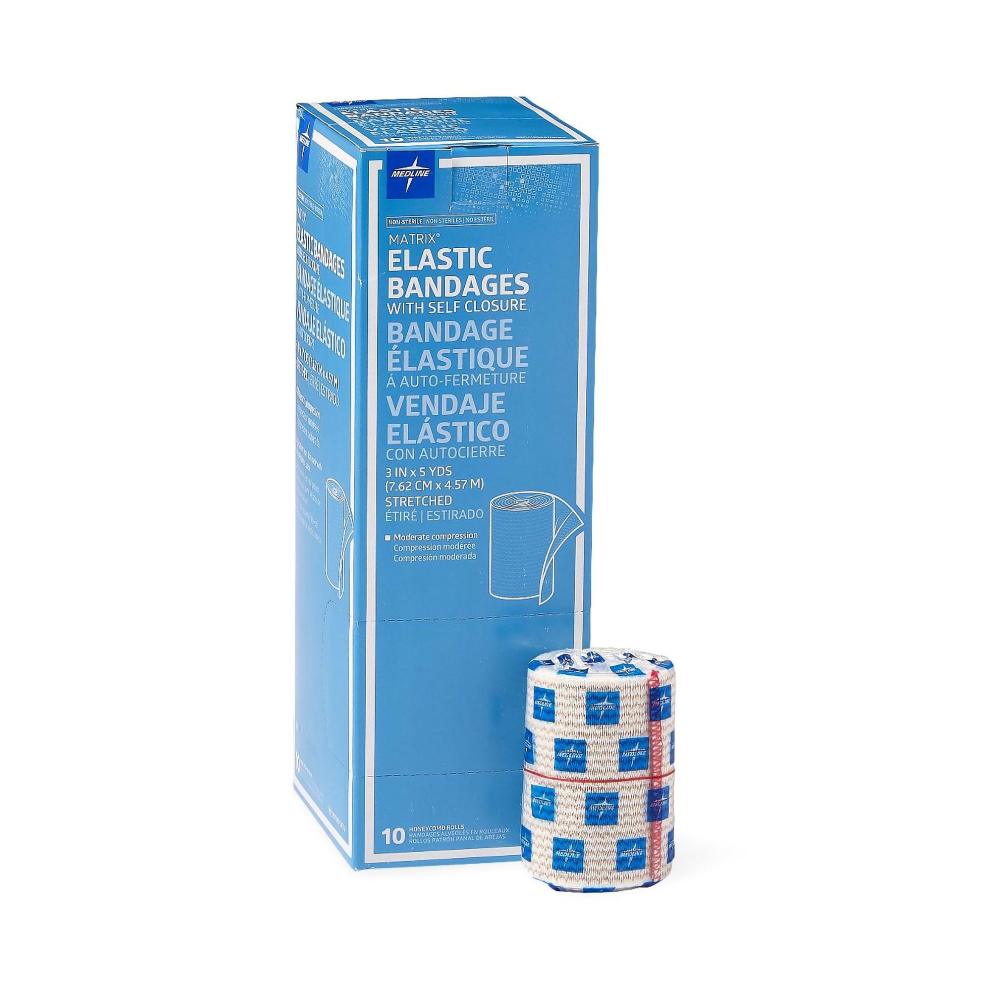 Medline - MDS087003LF Matrix Double hook-and-loop closure Elastic Bandage