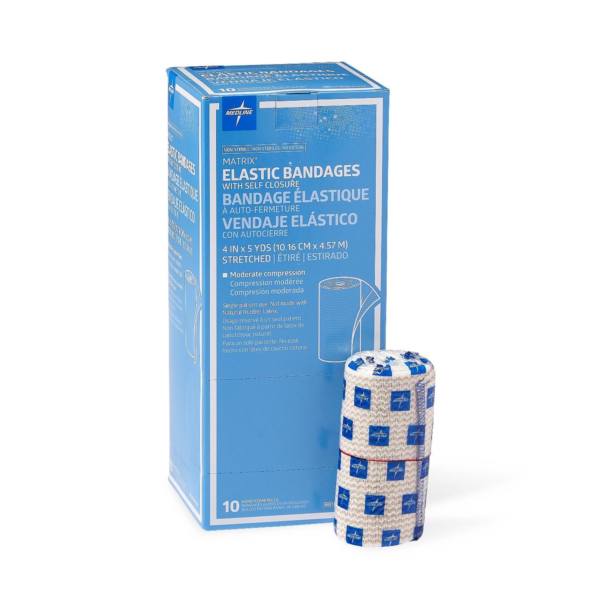 Medline - MDS087004LF Matrix Double hook-and-loop closure Elastic Bandage