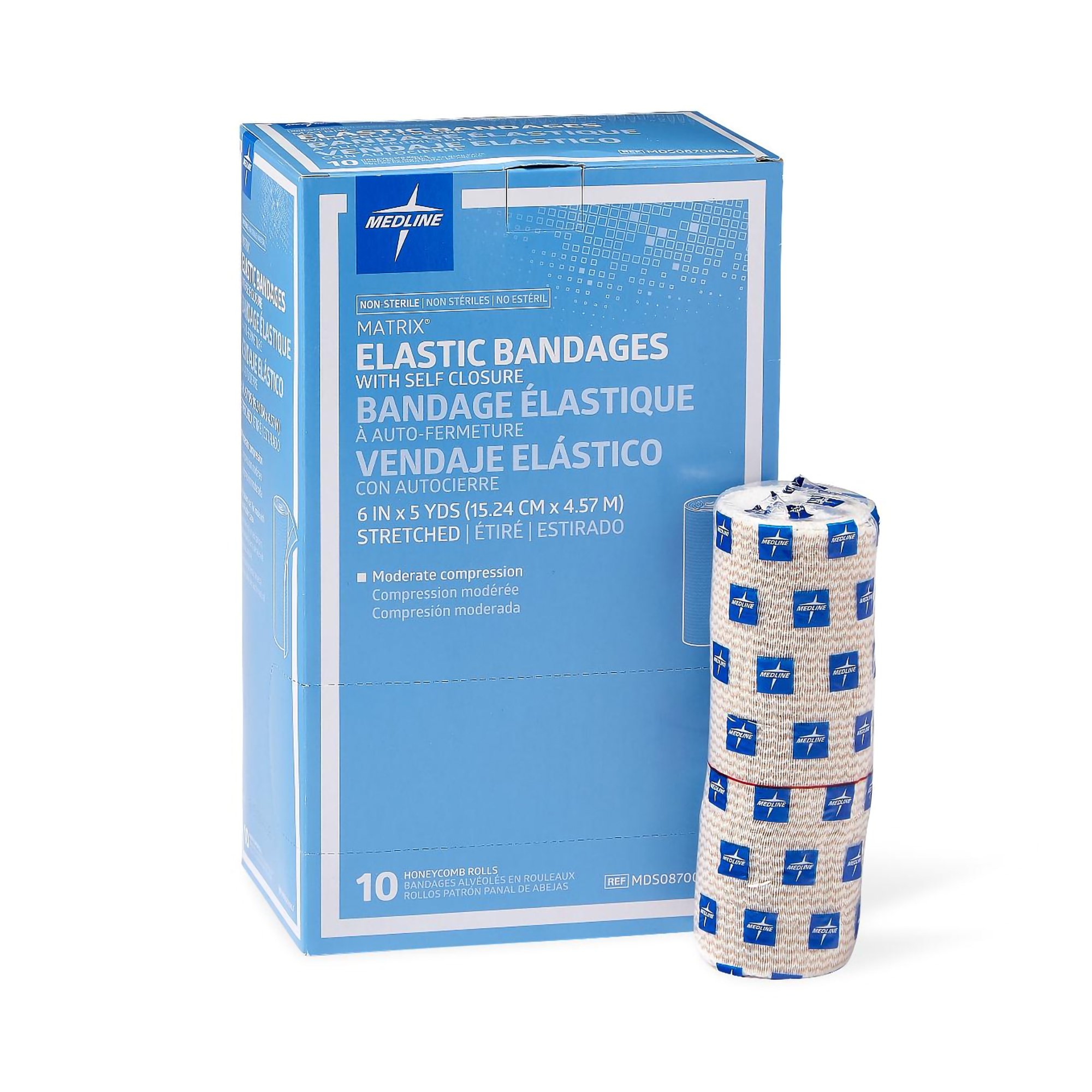 Medline - MDS087006LF Matrix Double hook-and-loop closure Elastic Bandage