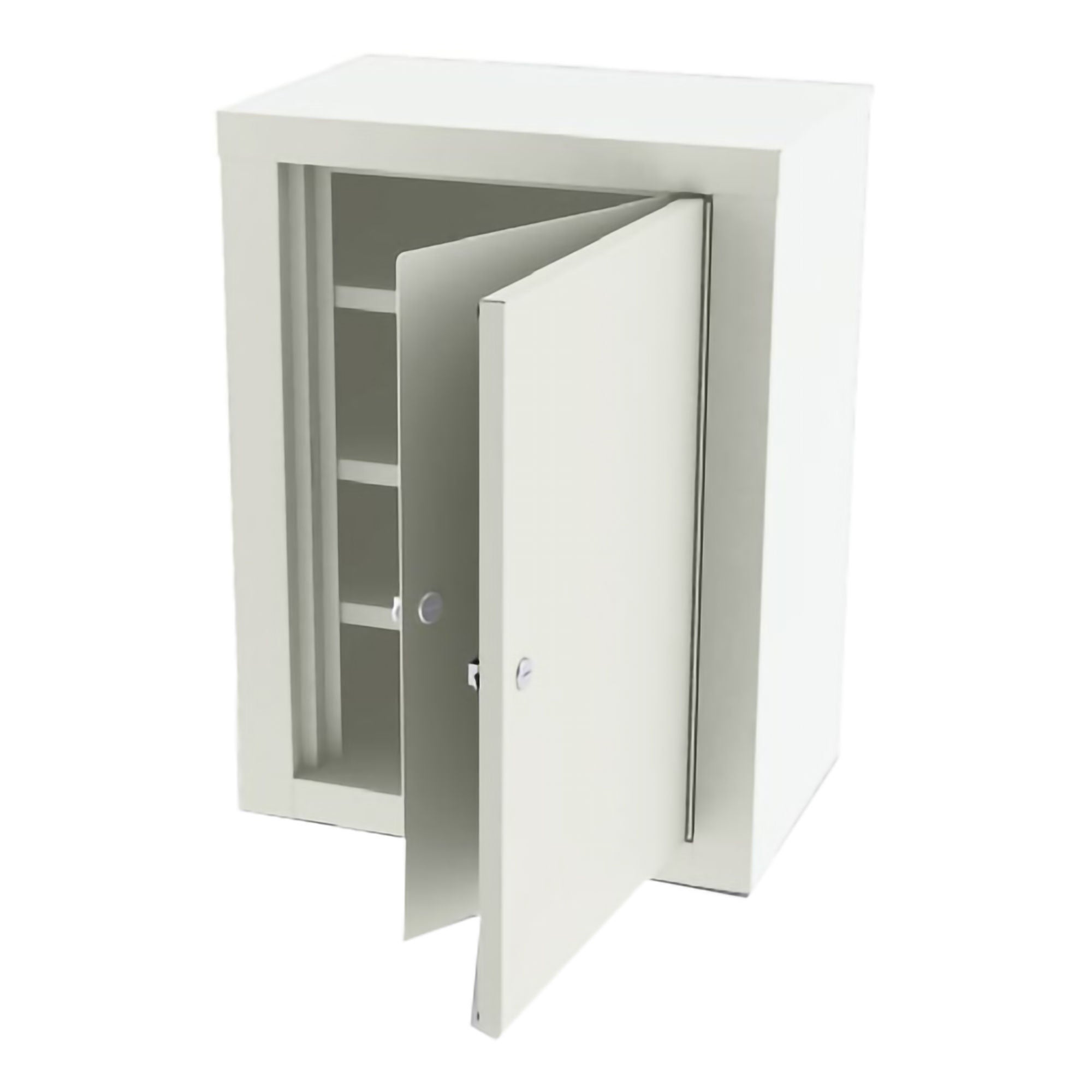 UMF Medical - 7780QW Narcotic Cabinet Wall Mount Metal Without Drawers 3 Shelves Double Key Lock