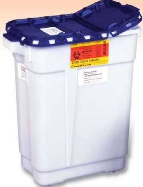 BD - 305634 Pharmaceutical Waste Container Recykleen™ White Base 18-1/2 X 17-3/4 X 11-3/4 Inch Vertical Entry 9 gal.