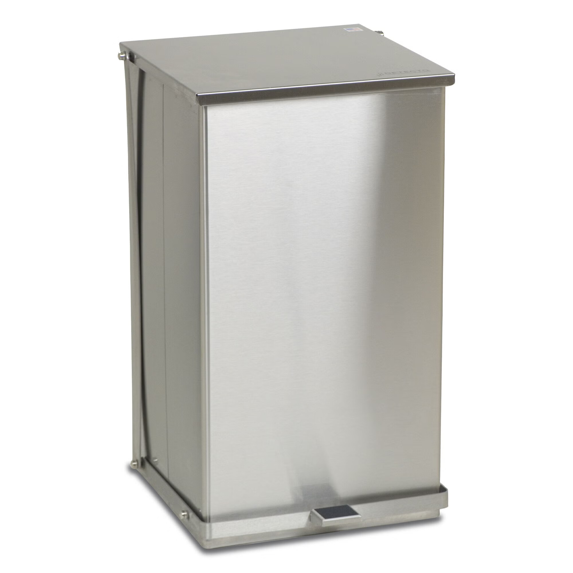 Detecto Scale - C-100 Trash Can Detecto® 100 Quart / 25 gal. Silver Stainless Steel Square