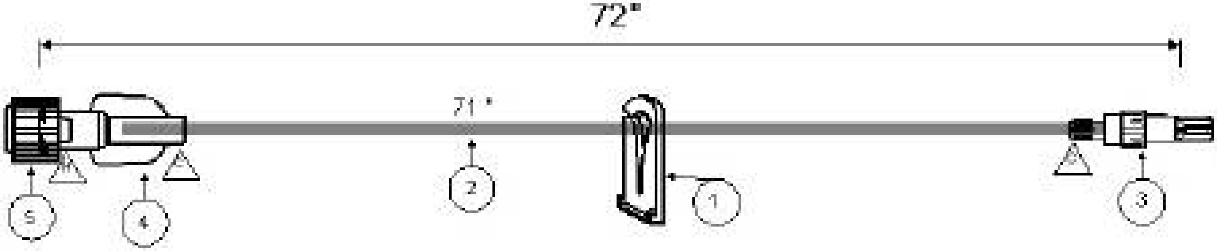 ICU Medical - B2011 IV Extension Set ICU Mini Bore 72 Inch Tubing Without Filter