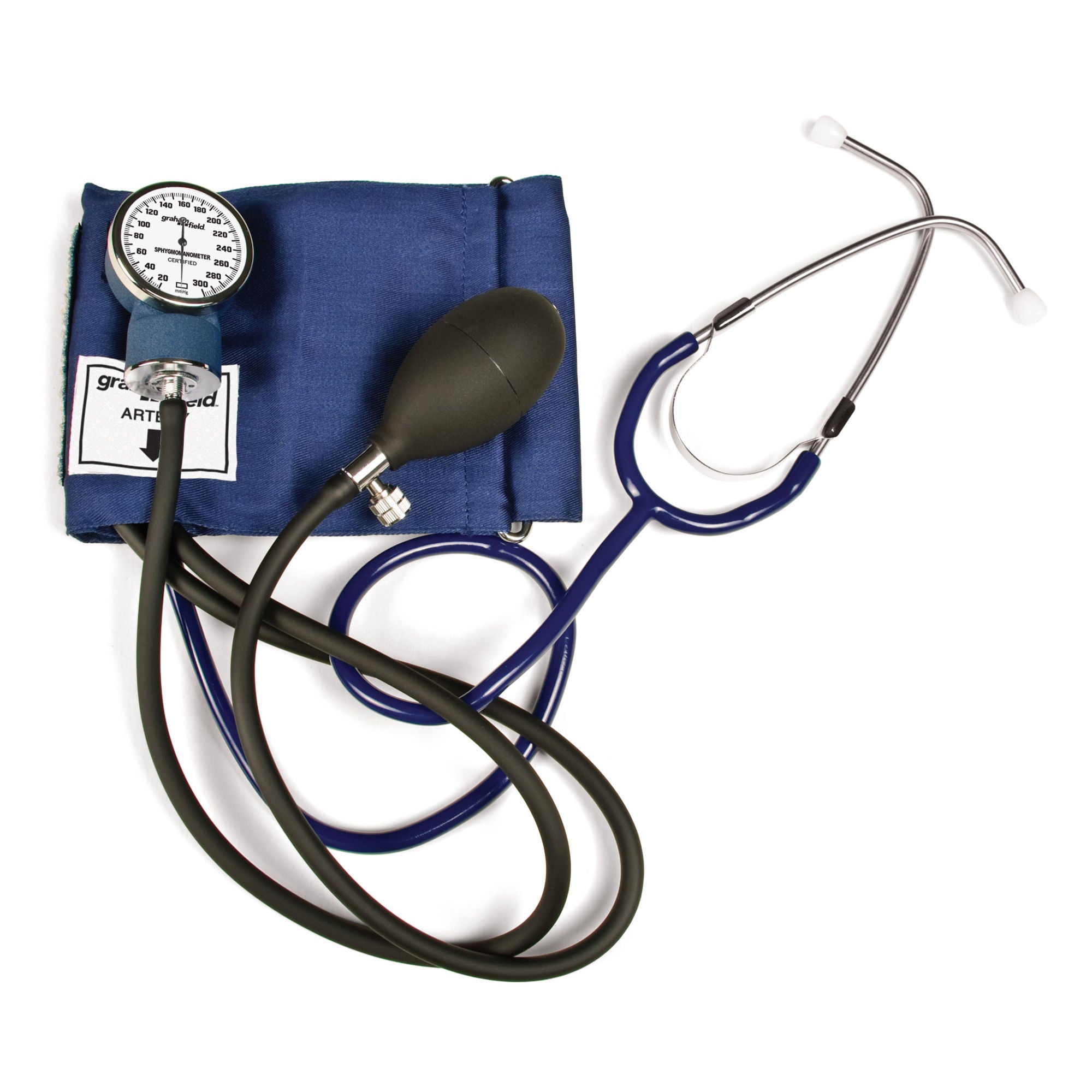 Graham-Field - 100-021 Reusable Aneroid / Stethoscope Set Adult Cuff Single Head General Exam Stethoscope Pocket Aneroid