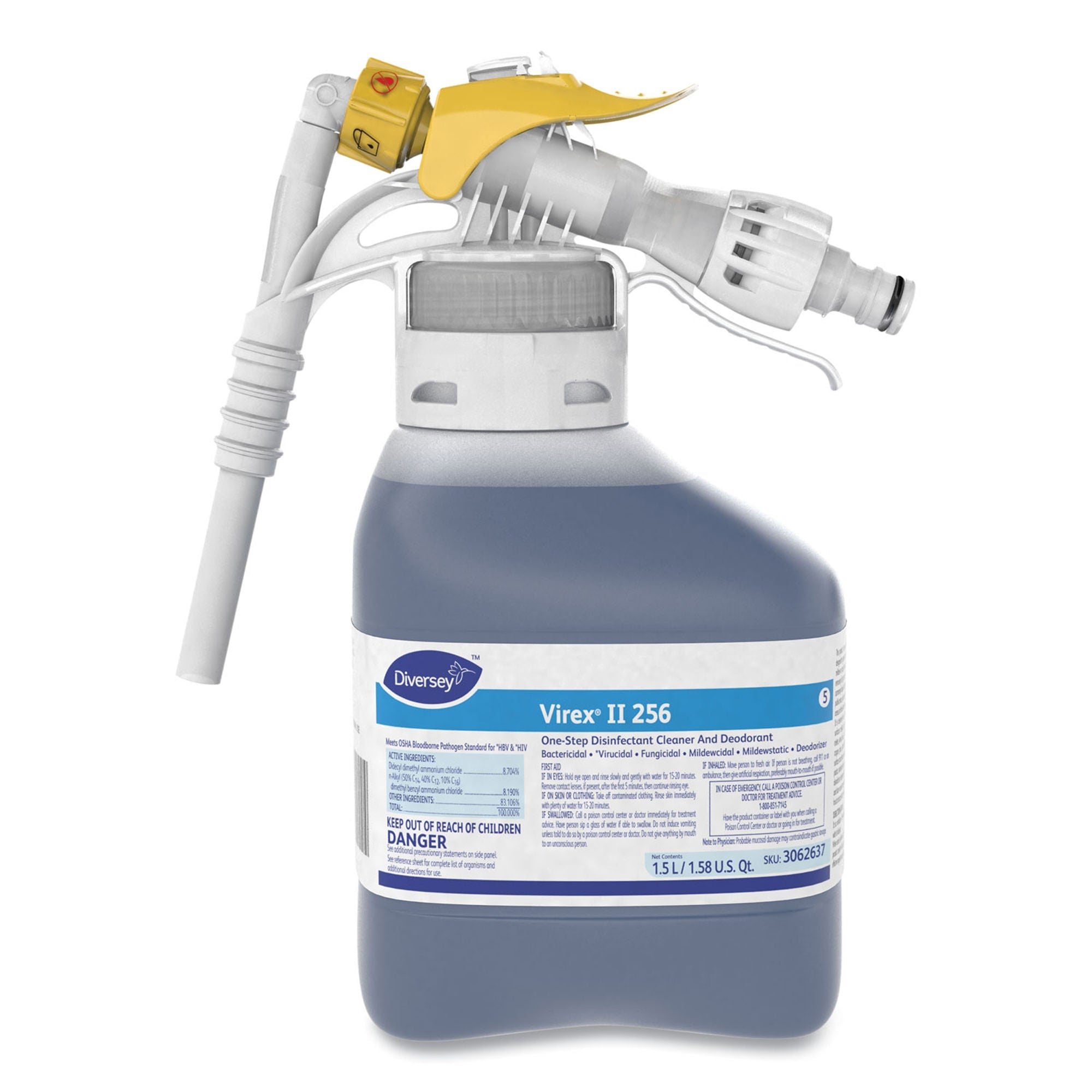 Essendant Co-United Stationers - DVS3062637 Surface Disinfectant Cleaner Diversey™ Virex® II 256 Quaternary Based RTD® Dispensing System Liquid Concentrate 1.5 Liter Bottle Mint Scent NonSterile