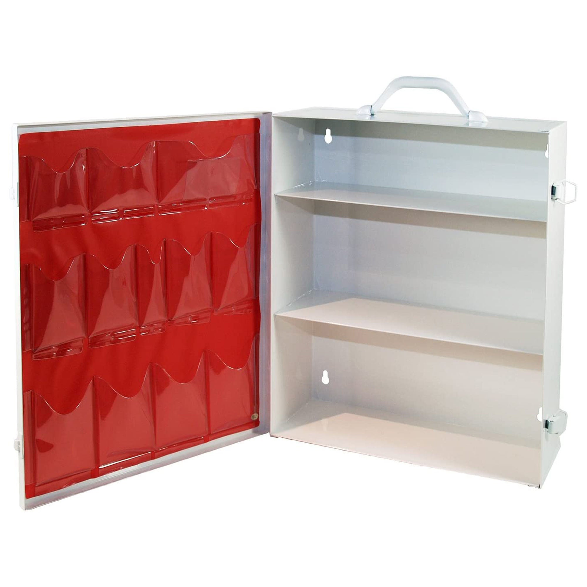 Medique Products - 712MTM Mobile First Aid Cabinet Mobile Stainless Steel Without Drawers 3 Shelves Two Latch