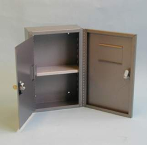 Brandt Industries - 80000 Narcotic Safe Wall Mount Steel Without Drawers 2 Shelves 2 Keyed