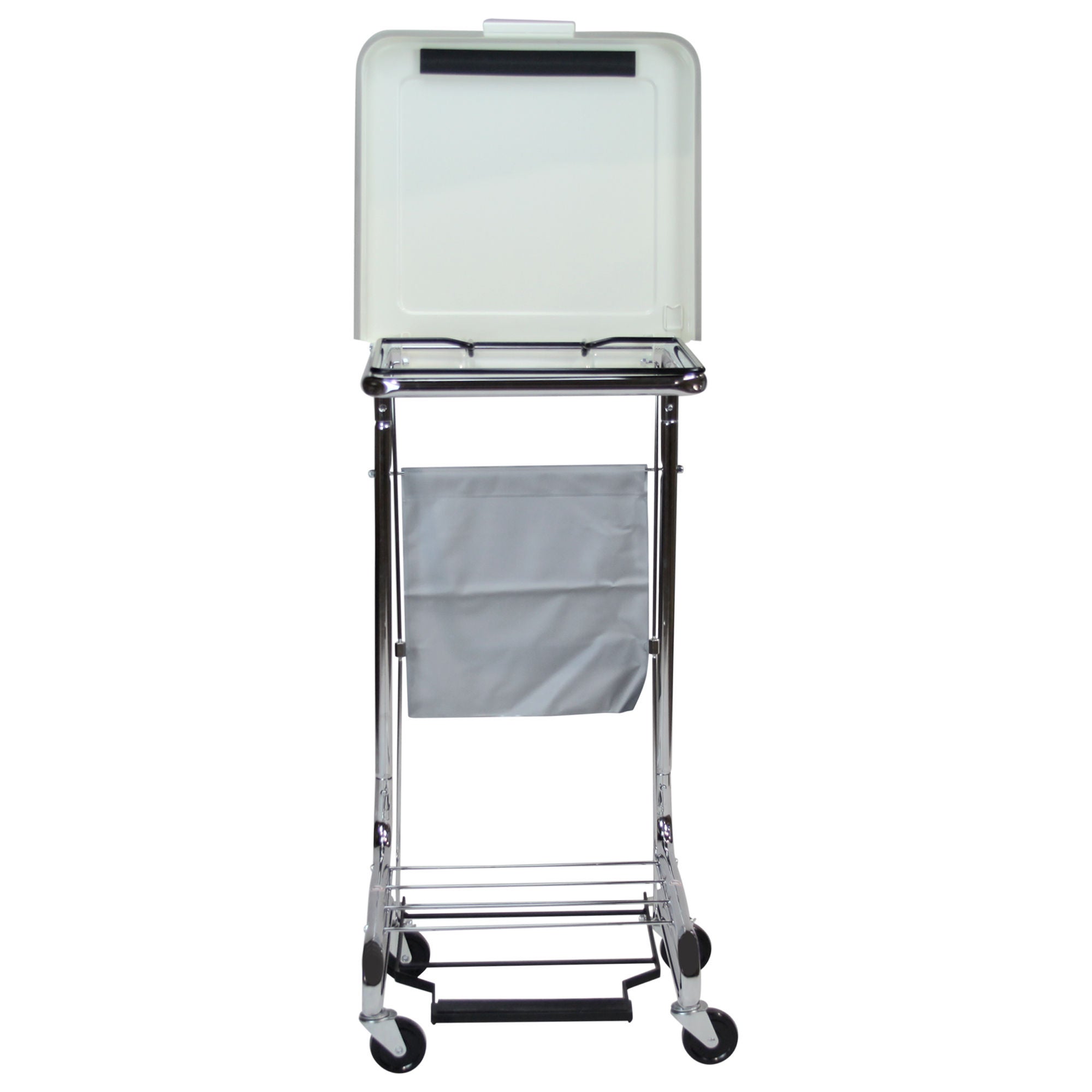 Blickman - 0962010000 Hamper Stand Blickman Rolling Square Opening 36 to 42 gal. Capacity Foot Pedal Poly-Coated Steel Lid