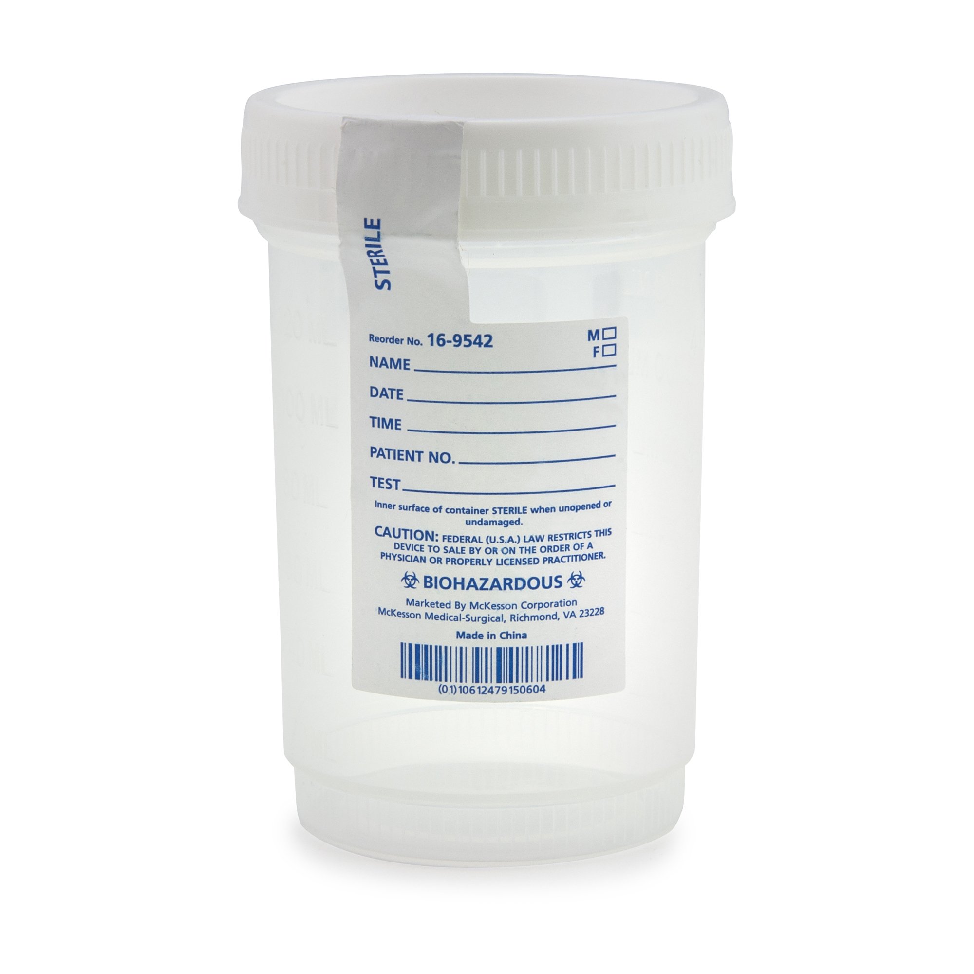McKesson Brand - 16-9542 McKesson Specimen Container for Pneumatic Tube Systems