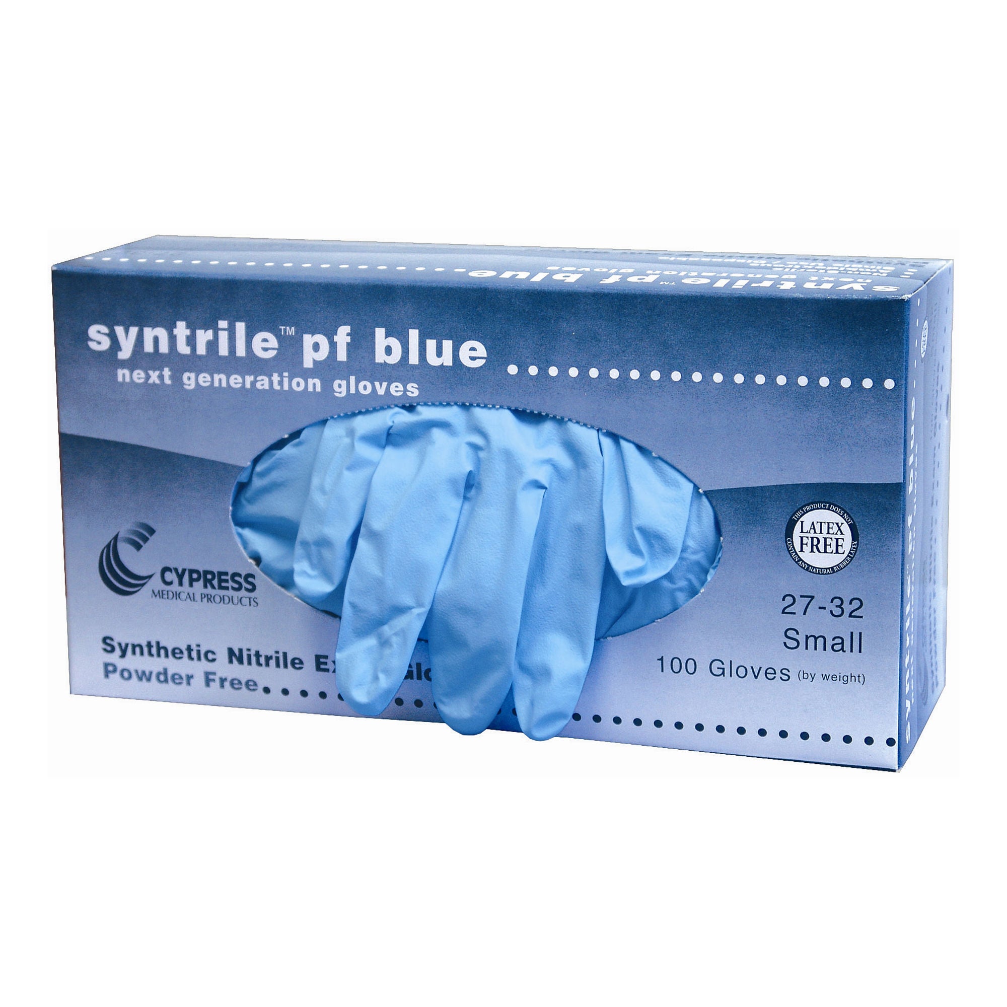 McKesson Brand - 27-34 Exam Glove Syntrile® pf Medium 100 per Box NonSterile Nitrile Standard Cuff Length Fully Textured Blue Not Rated