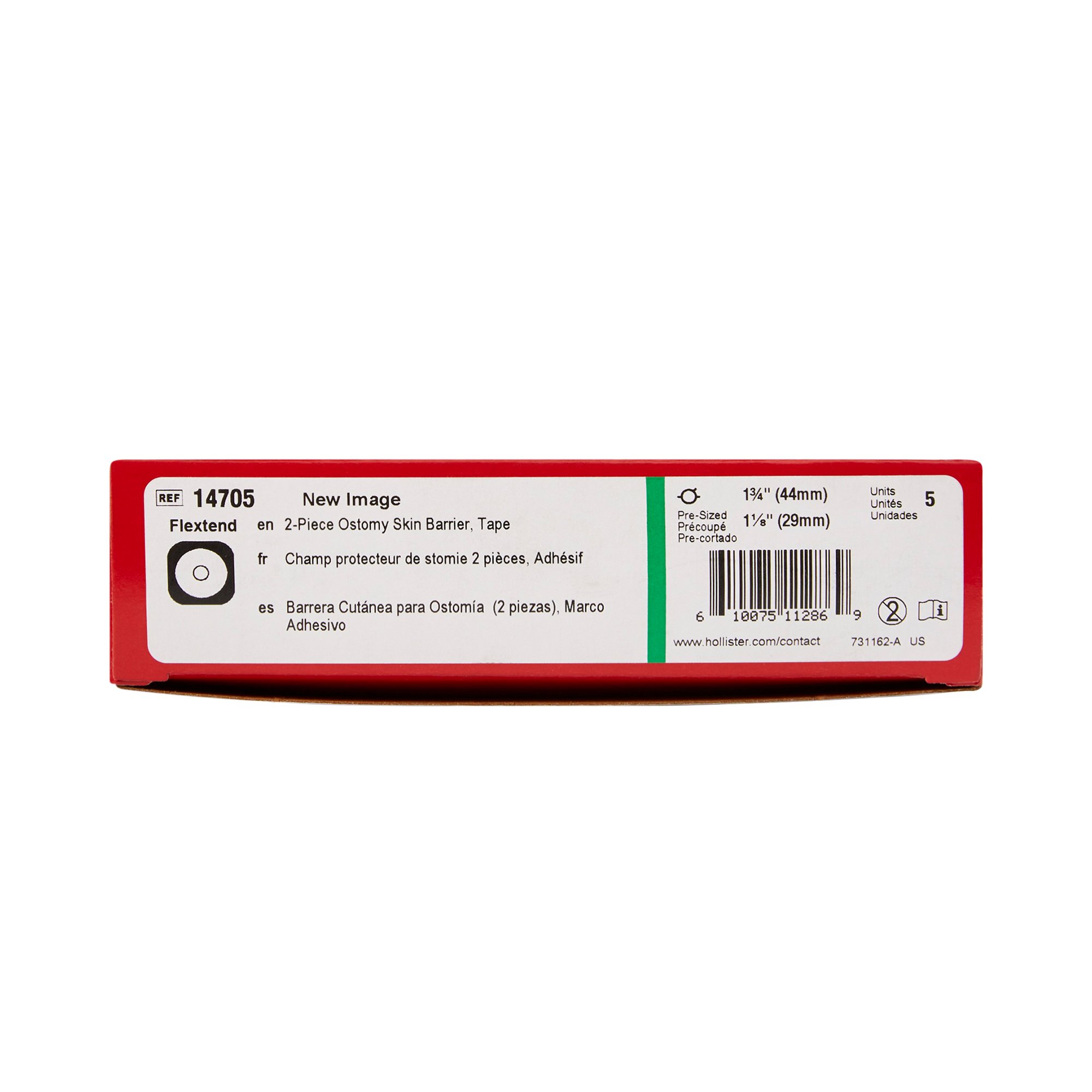 Hollister 14705 - New Image™ Flextend™ Colostomy Barrier, Pre-cut to fit 29mm Stomas - 5/Box