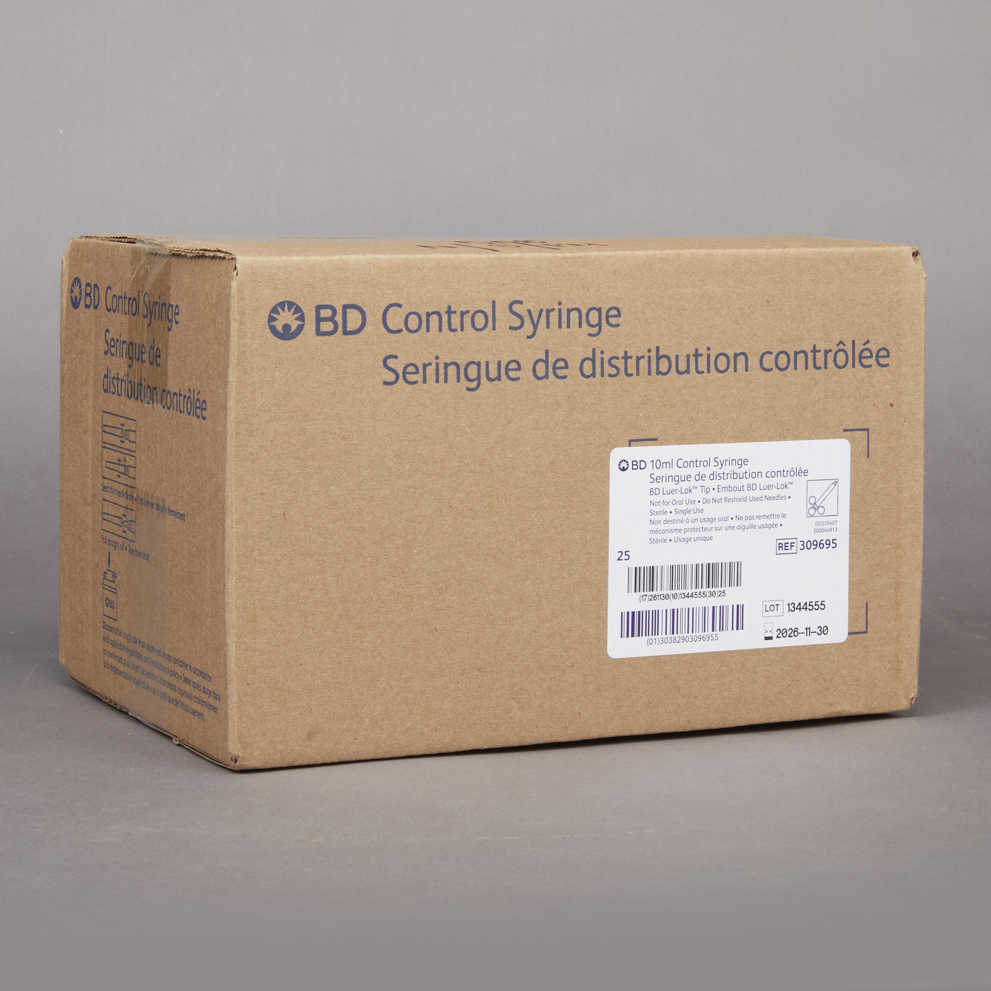 BD 309695 - BD™ Luer-Lok™ Control Syringe, 10 mL - 1/Each, 25/Box, 100/Case