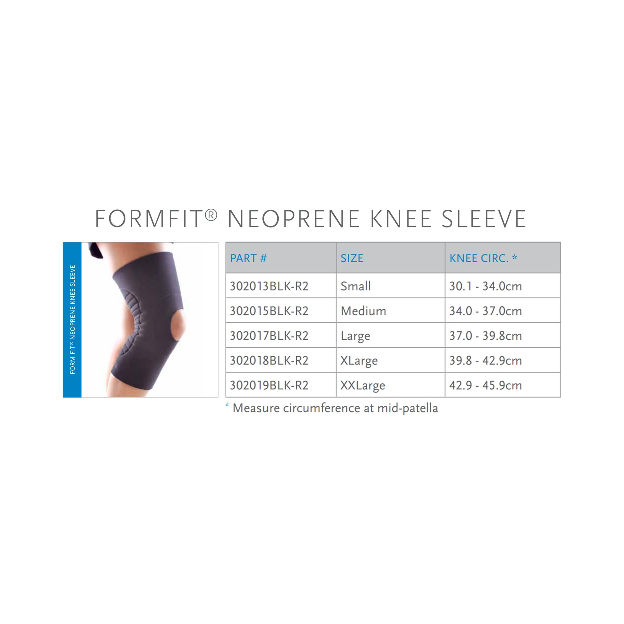 Ossur - 302017BLK FormFit® Knee Support