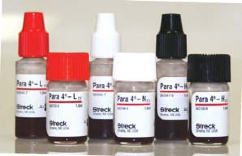 Streck Laboratories - 215412 Hematology Control Set Para 4® WBC, RBC, HGB, HCT and Platelet Values Low Level / Normal Level / High Level 12 X 1.5 mL