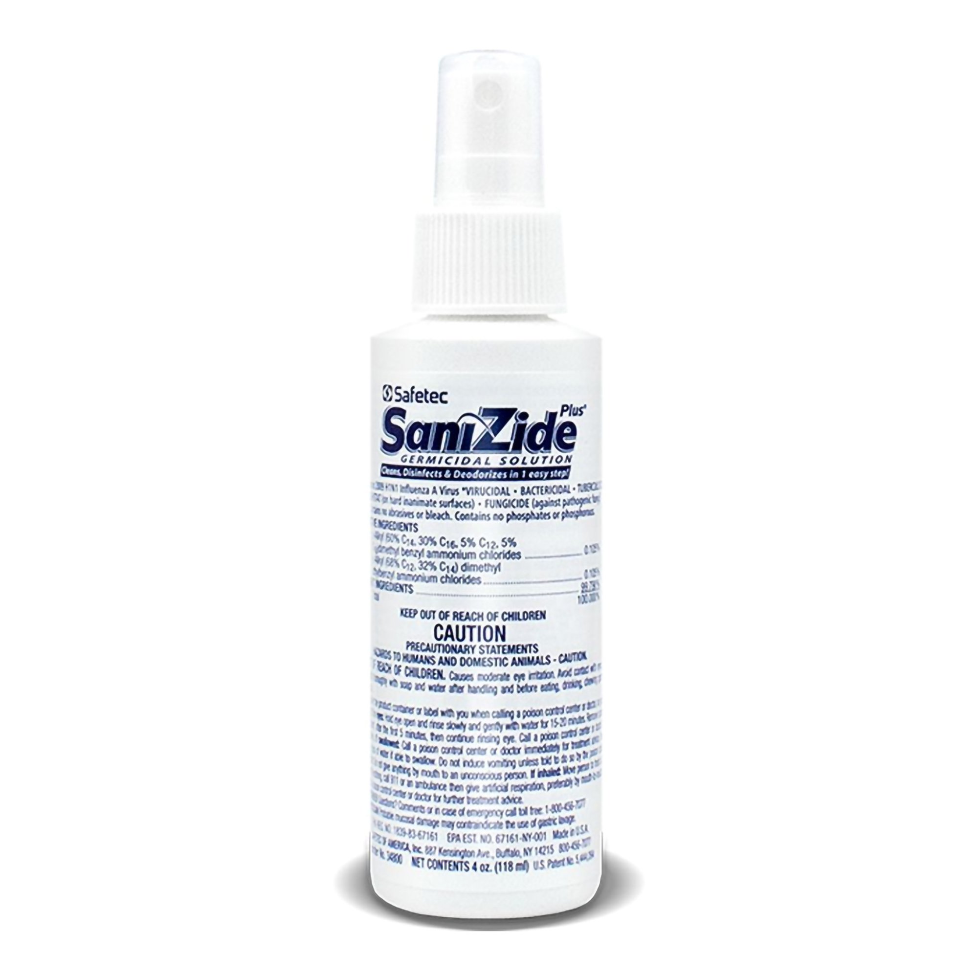 Safetec of America 34800 - SaniZide Plus® Surface Disinfectant Cleaner, 4-ounce Bottle - 1/Each, 24/Case