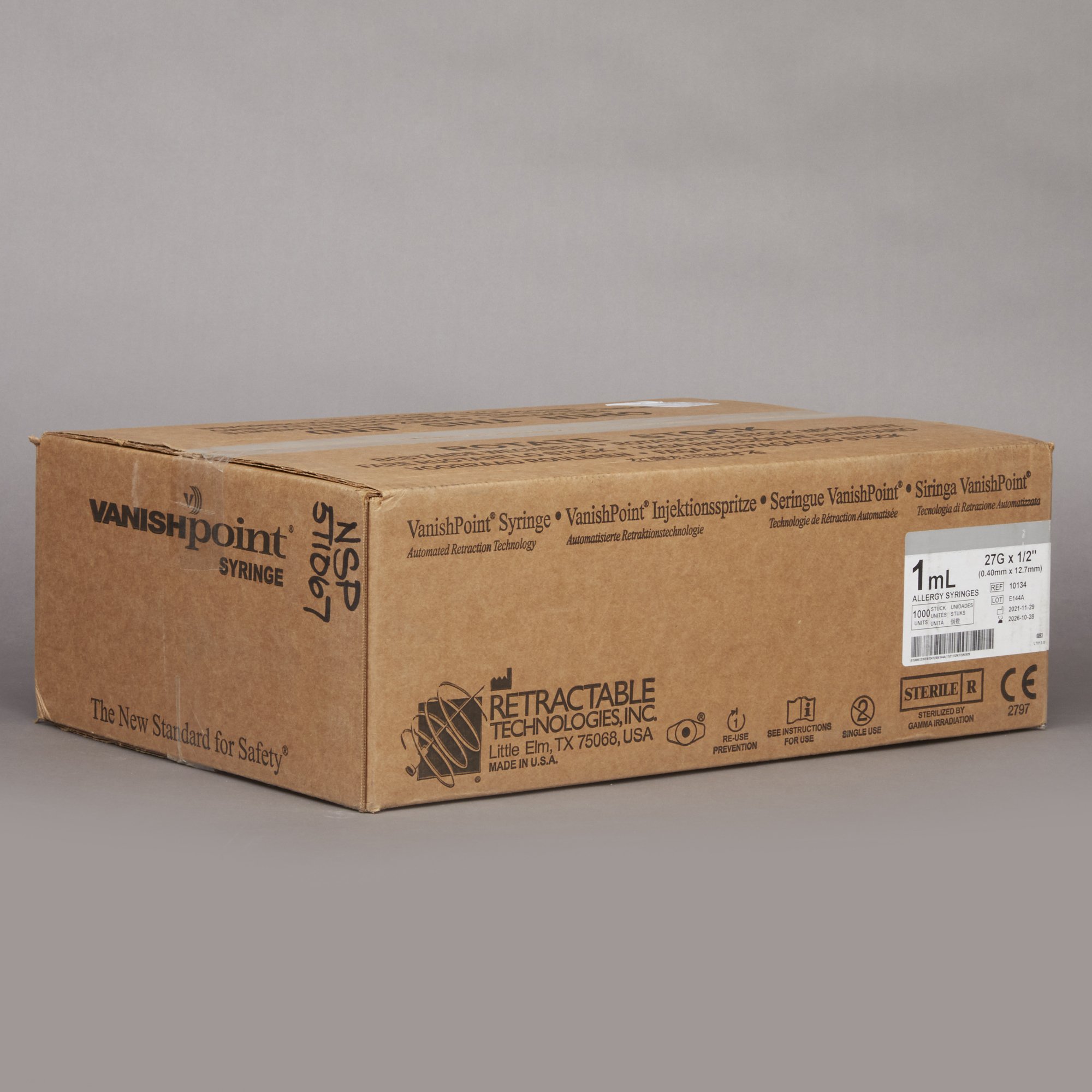 Retractable Technologies 10134 - VanishPoint® Safety Allergy Tray - 1/Tray, 40/Case