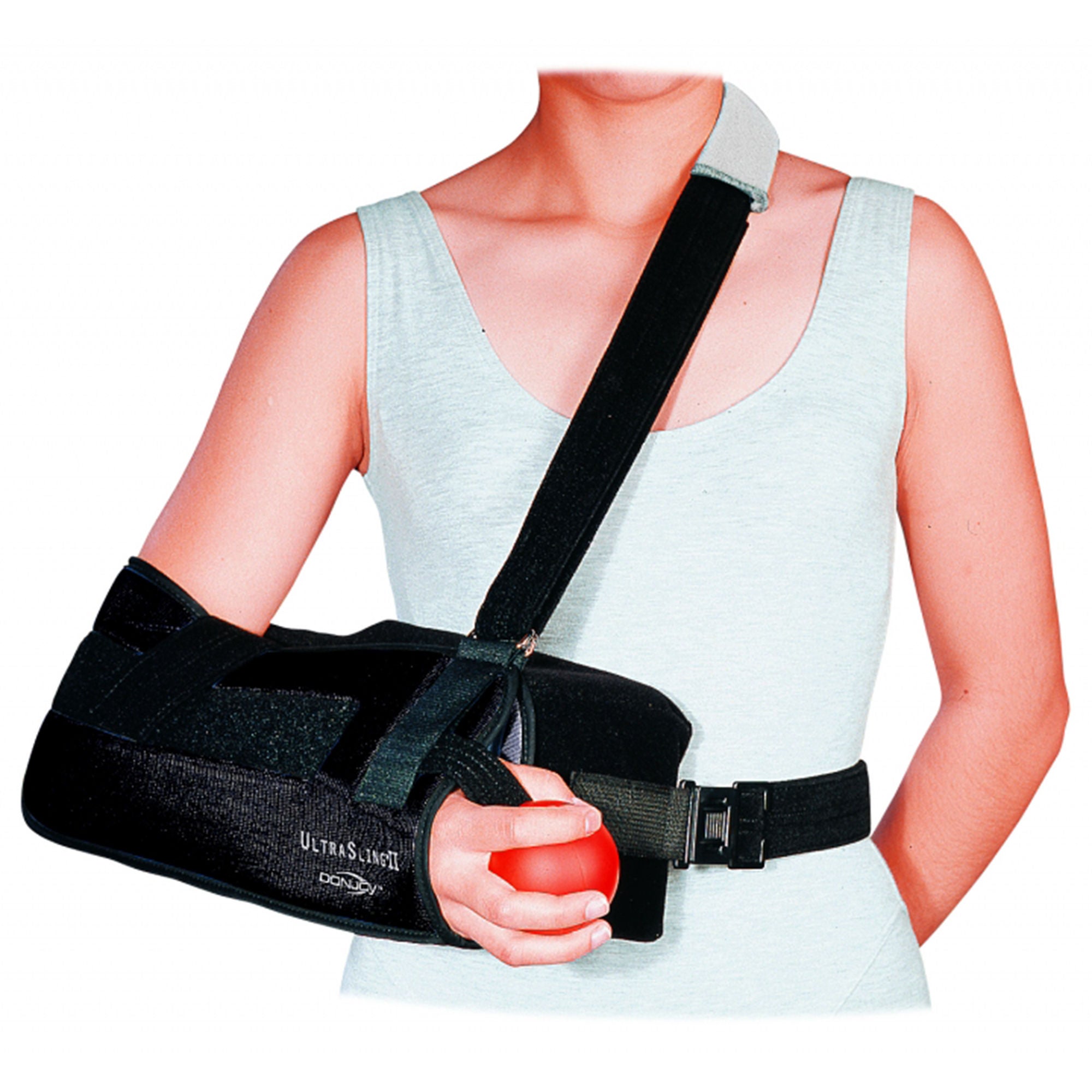DJO - 11-0449-4-06000 Sling with Abduction Pillow DonJoy® UltraSling® II Large Nylon / Polyester / Polyurethane Foam / Terry Cloth Buckle Closure / Hook and Loop Strap Closure Left or Right Arm