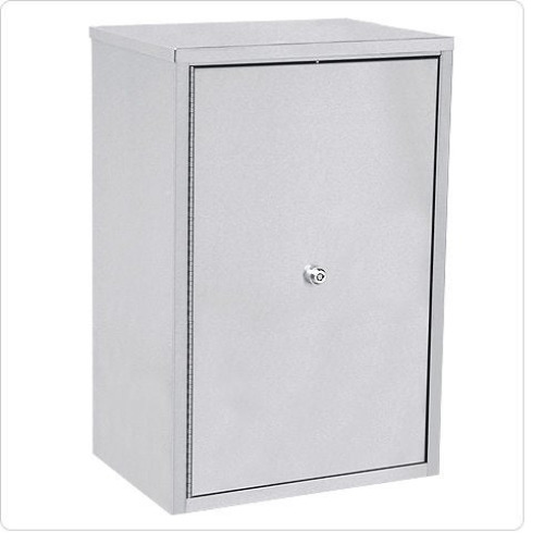 Omnimed - 181683 Narcotic Cabinet Beam® Wall Mount Stainless Steel Without Drawers 4 Shelves Keyed Double Lock