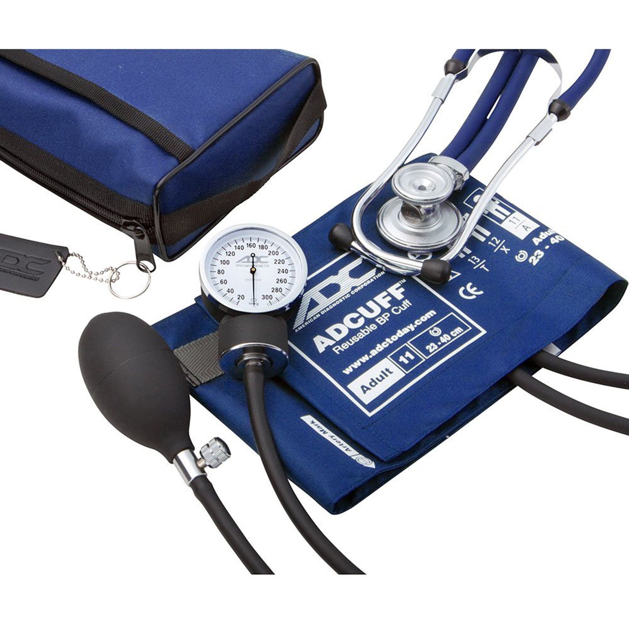 American Diagnostic Corp - 768-641-11ARB Reusable Aneroid / Stethoscope Set Pro's Combo II™ 23 to 33 cm Adult Cuff Dual Head General Exam Stethoscope Pocket Aneroid