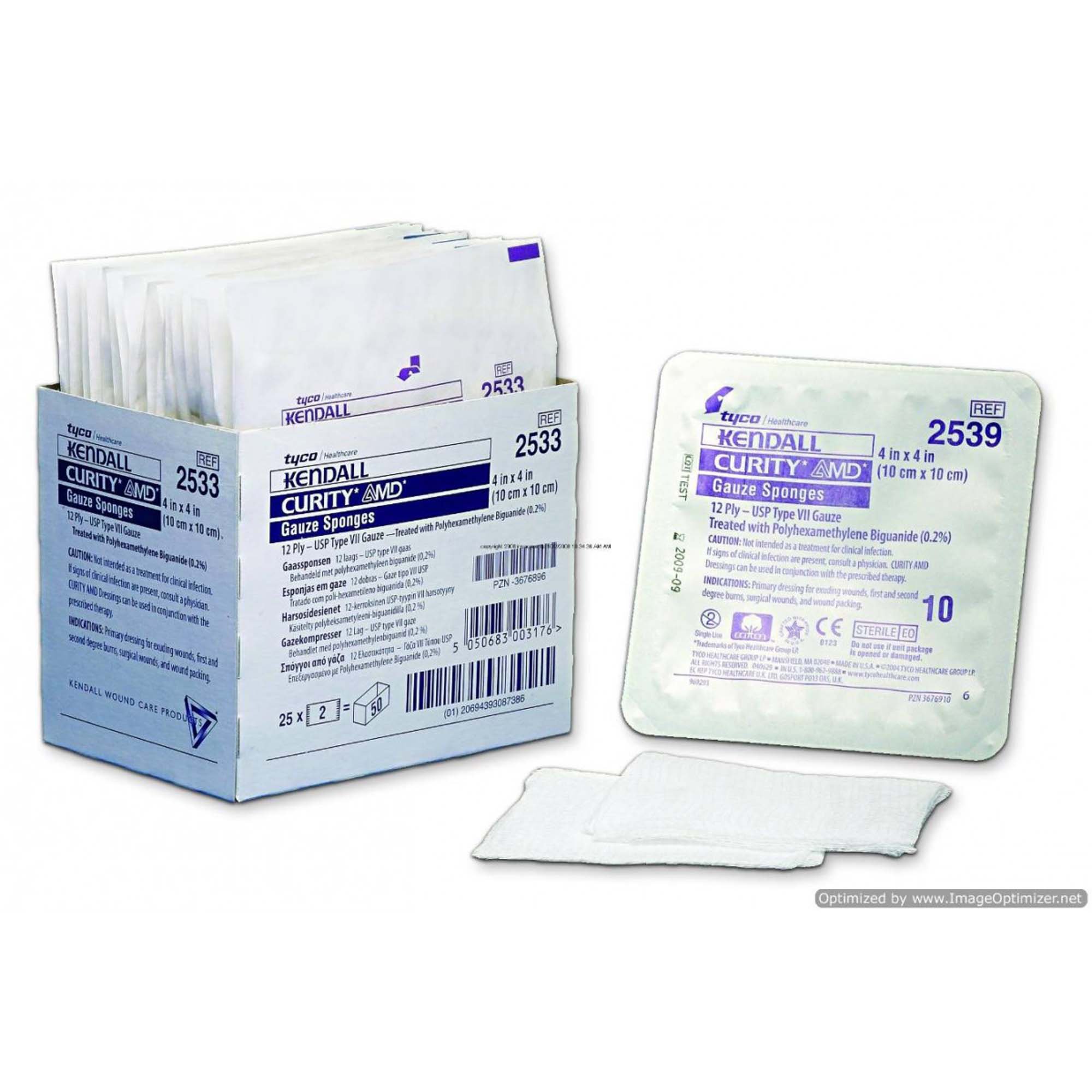 Cardinal - 2533 Curity™ AMD™ Sterile Antimicrobial Gauze Sponge