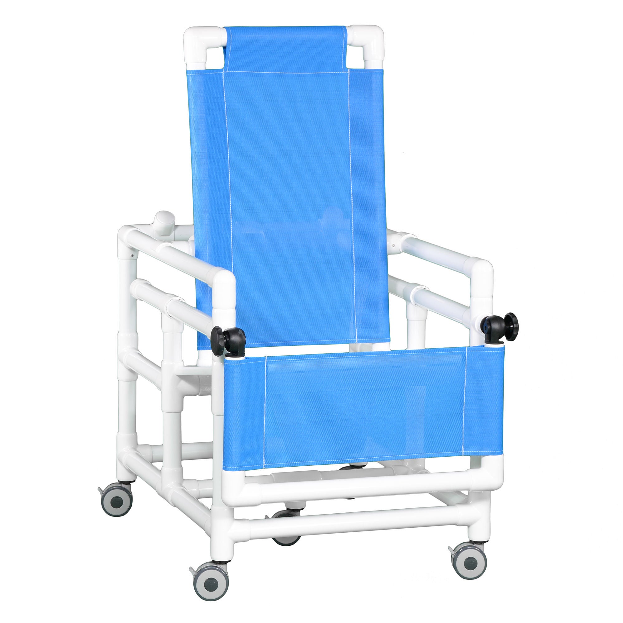 IPU - SCC250RCFS Commode / Shower Chair ipu® Fixed Arms PVC Frame Reclining Backrest 21-1/2 Inch Seat Width 300 lbs. Weight Capacity