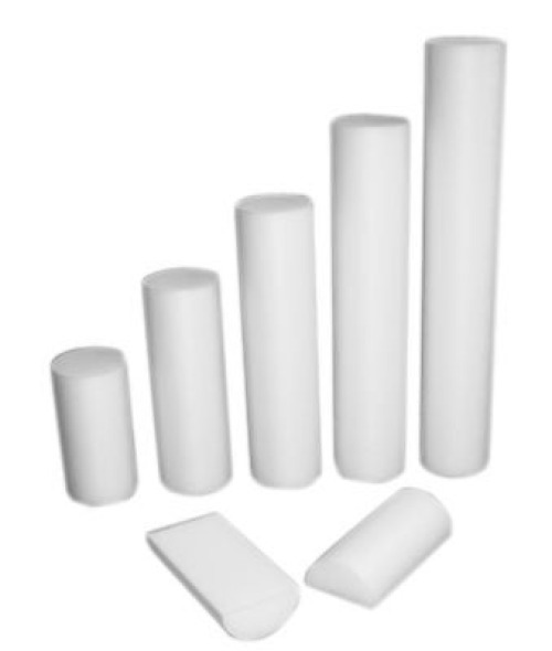 Fabrication Enterprises - 30-2103 CanDo® Round Therapy Foam Roller White Polyethylene Foam 4 X 12 Inch
