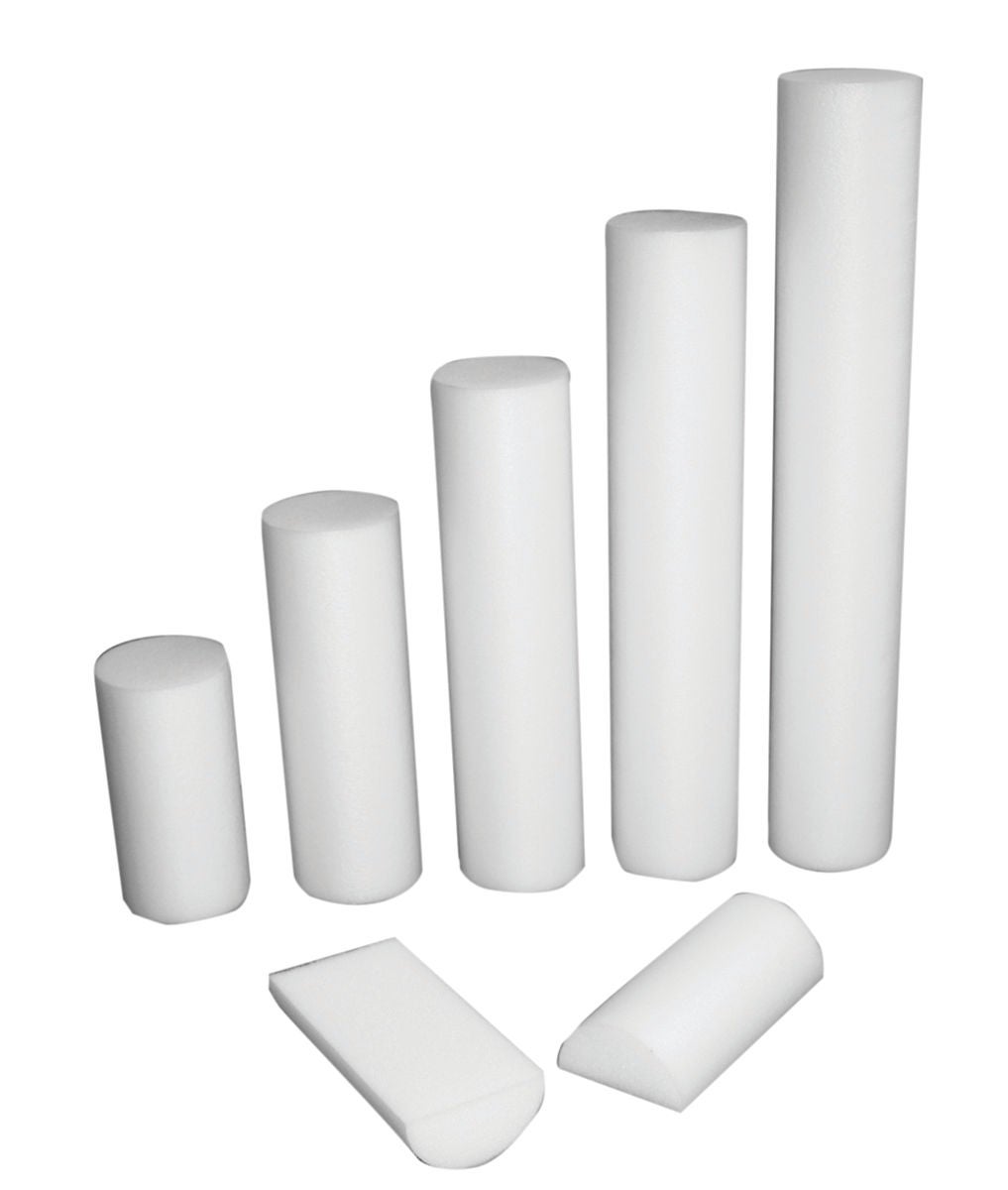 Fabrication Enterprises - 30-2102 CanDo® Round Therapy Foam Roller White Polyethylene Foam 4 X 36 Inch