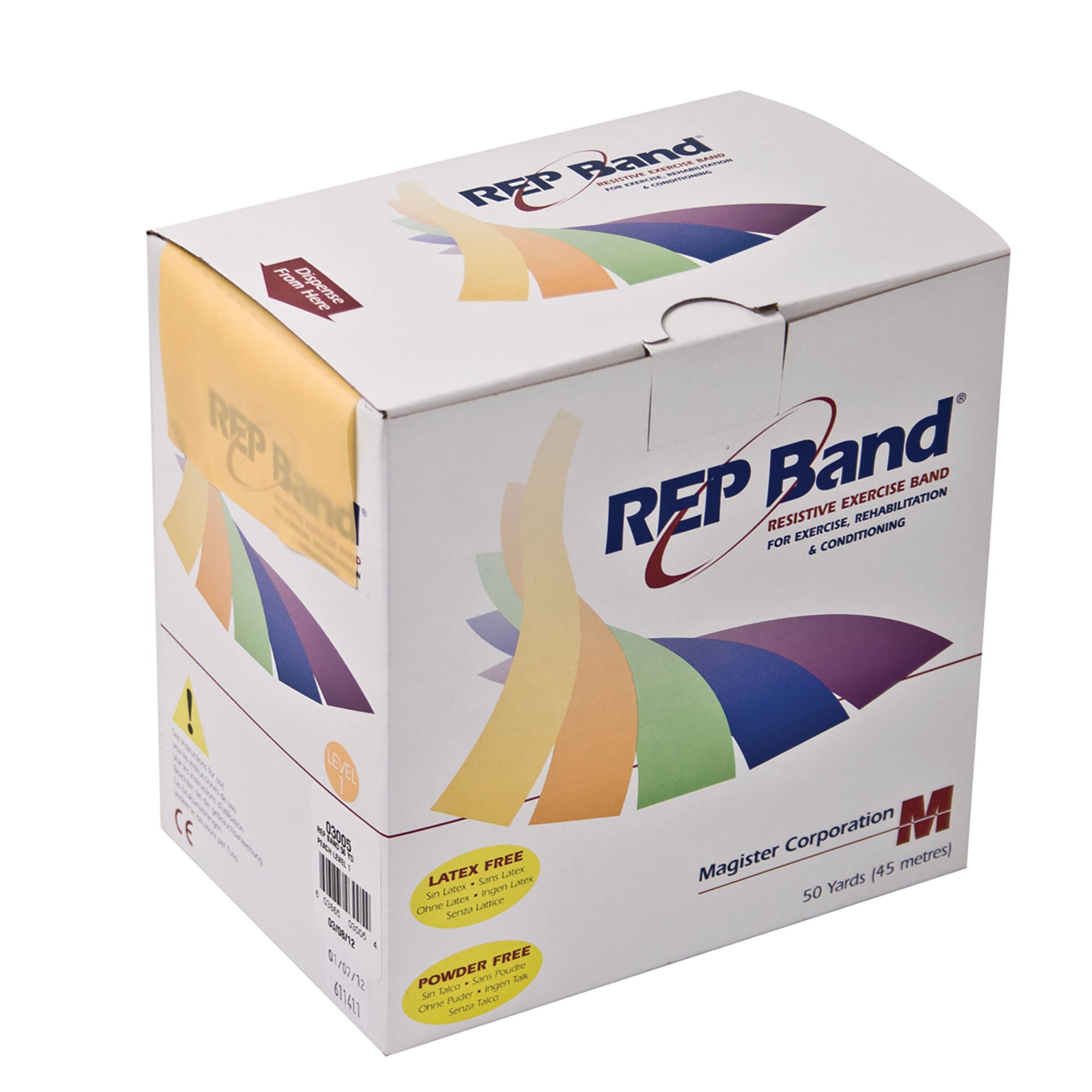 Fabrication Enterprises - 10-1089 Exercise Resistance Band REP Band® Peach 4 Inch X 50 Yard X-Light Resistance