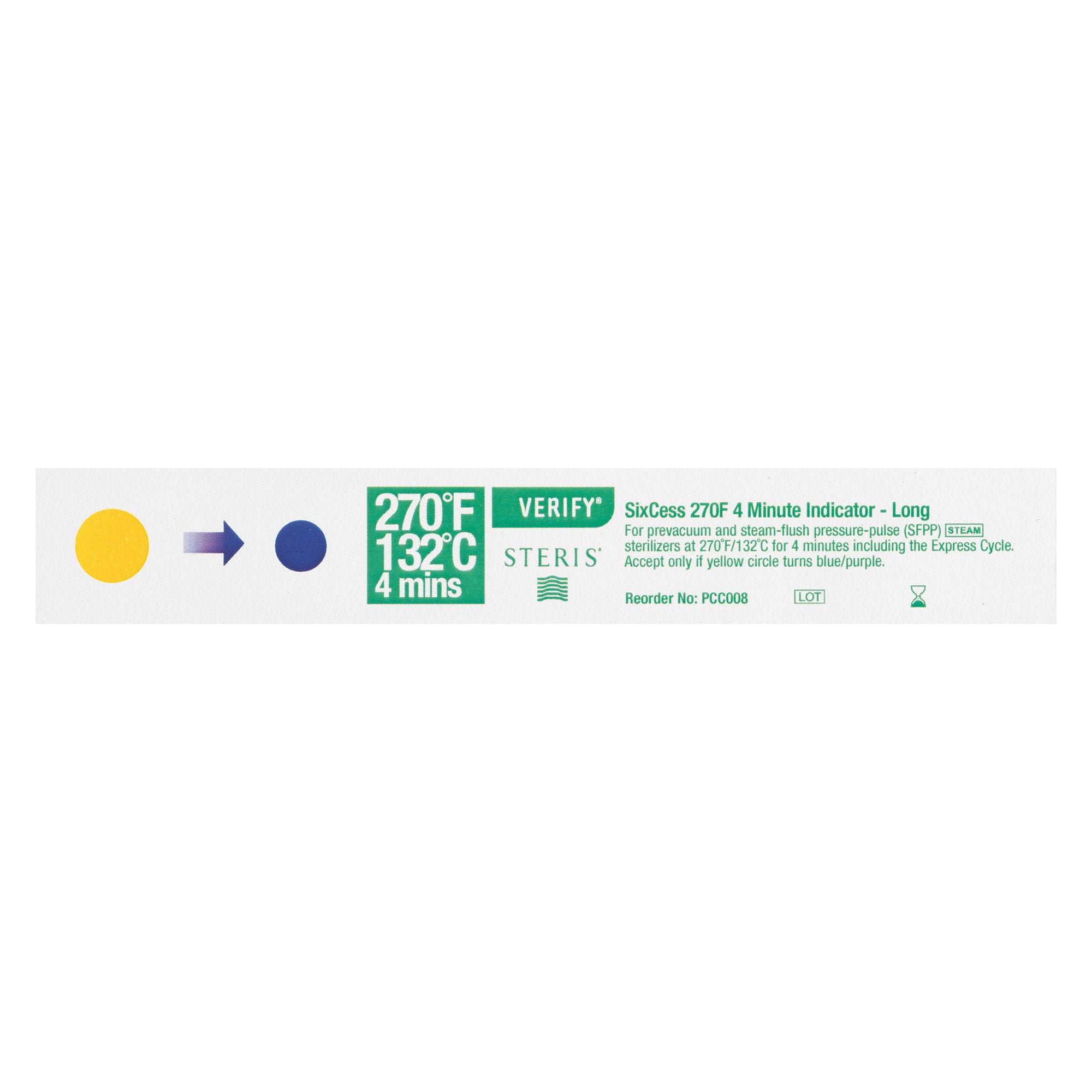 Steris - PCC008 Verify™ SixCess™ Steam Indicator Strips