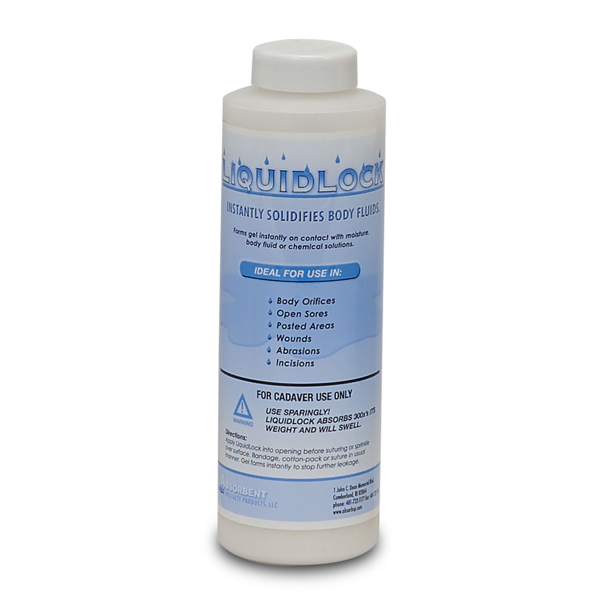 Absorbent Specialty Products - MLLB-12 Cadaver Absorbent Powder Liquid Lock Bottle 12 oz.