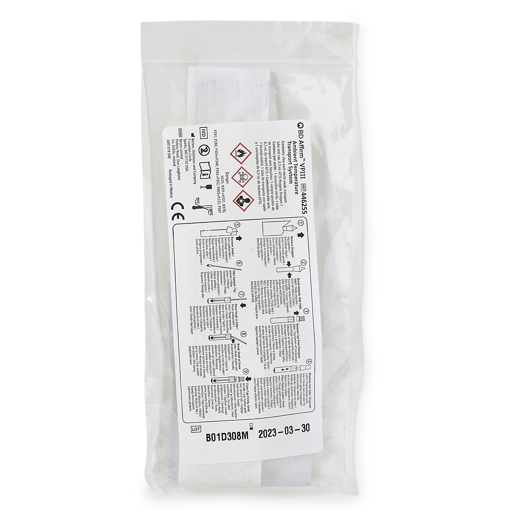 BD 446255 - BD Affirm™ VPIII Ambient Temperature Transport System - 10/Box, 100/Case
