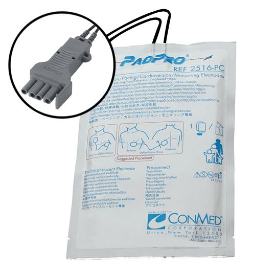 Conmed - 2001M-PC AED Defibrillator Pad PadPro® Physio Connector Adult / Pediatric