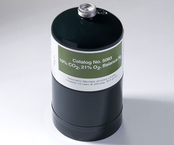 ICU Medical FKA Smiths Medical - 5093 ETCO2 Calibration Gas 10% CO2, 21% O2, Balance N2 Advisor® Vital Signs Monitor, Capnocheck® II Hand-Held Capnograph/Oximeter, Capnocheck® Sleep Capnograph/Oximeter, and Capnocheck® Plus