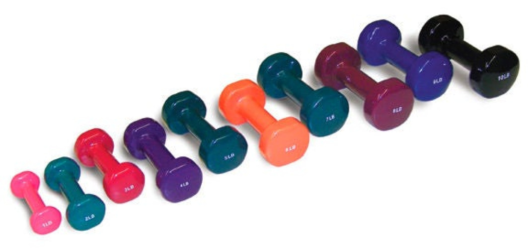 Hausmann Industries - 5505 Dumbbell Set 10 Piece Set 1 lbs. / 2 lbs. / 3 lbs. / 4 lbs. / 5 lbs. / 6 lbs. / 7 lbs. / 8 lbs. / 9 lbs. / 10 lbs.