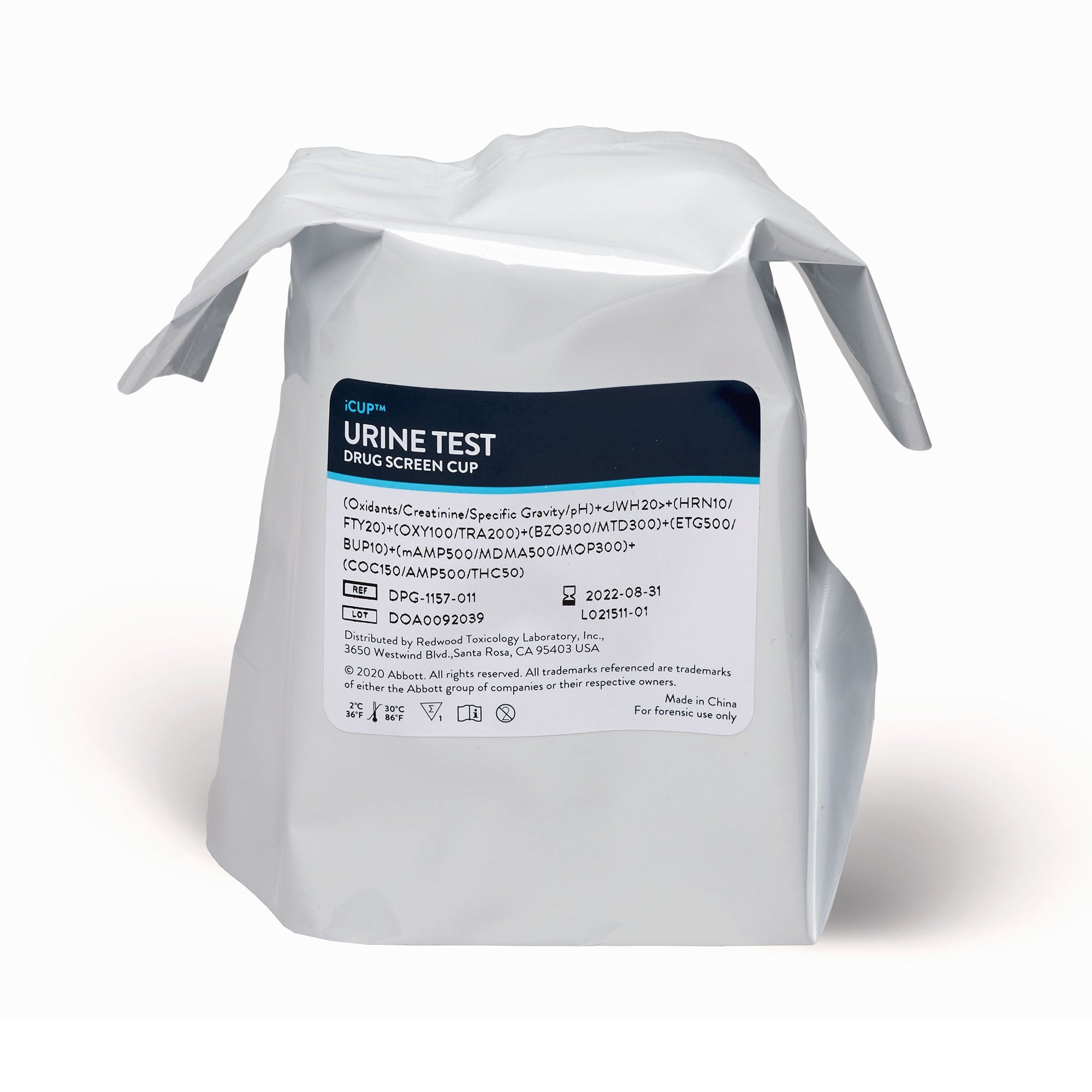 Abbott Rapid Dx North America LLC - I-DUA-157-023 Drugs of Abuse Test Kit iCup® A.D. AMP, COC, OPI, PCP, THC, (OX, pH, SG) 25 Tests CLIA Non-Waived