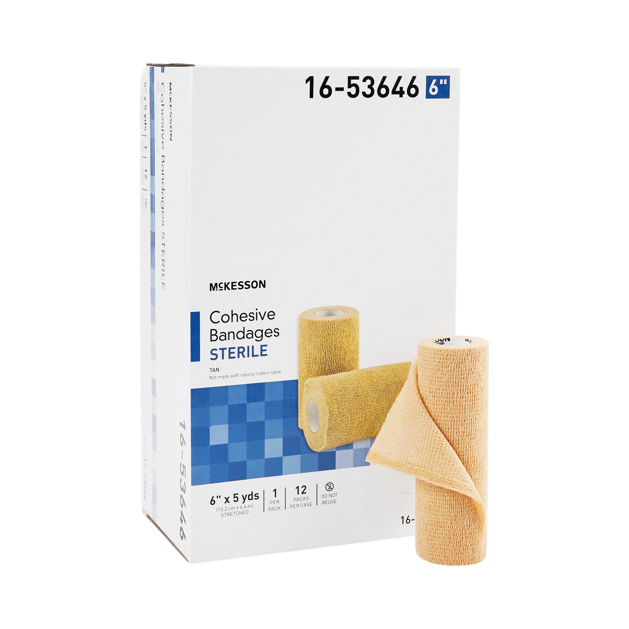 McKesson Brand 16-53646 - McKesson Self-adherent Closure Cohesive Bandage, 6 Inch x 5 Yard - 1/Each, 12/Case