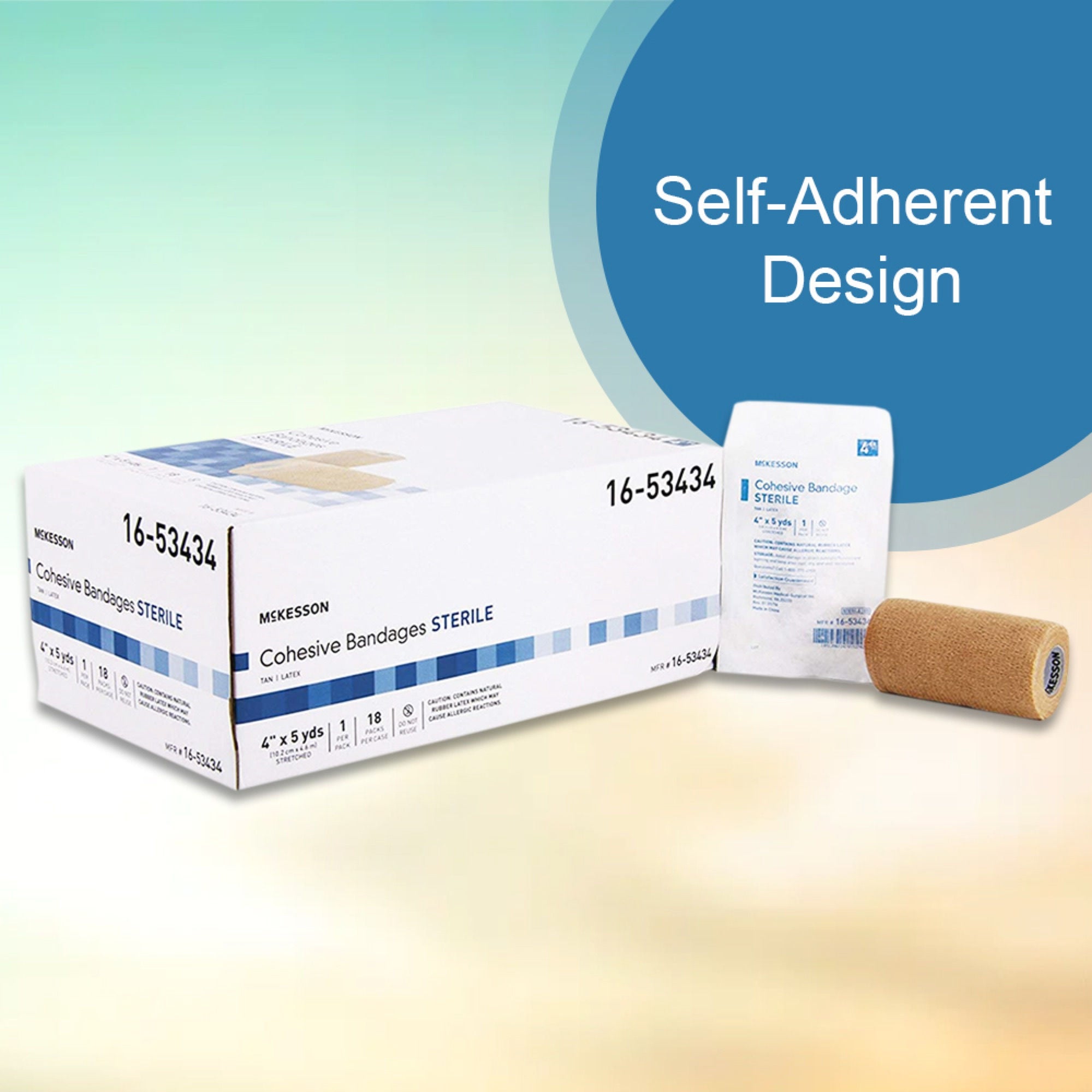 McKesson Brand - 16-53434 McKesson Self-adherent Closure Cohesive Bandage