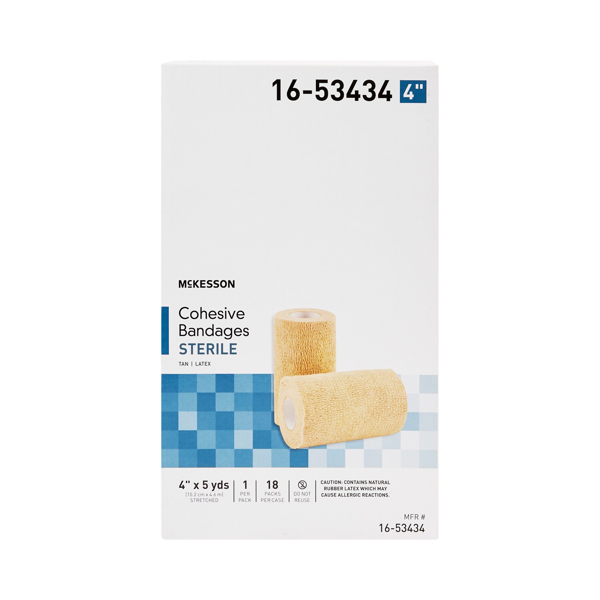 McKesson Brand 16-53434 - McKesson Self-adherent Closure Cohesive Bandage, 4 Inch x 5 Yard - 1/Each, 18/Case